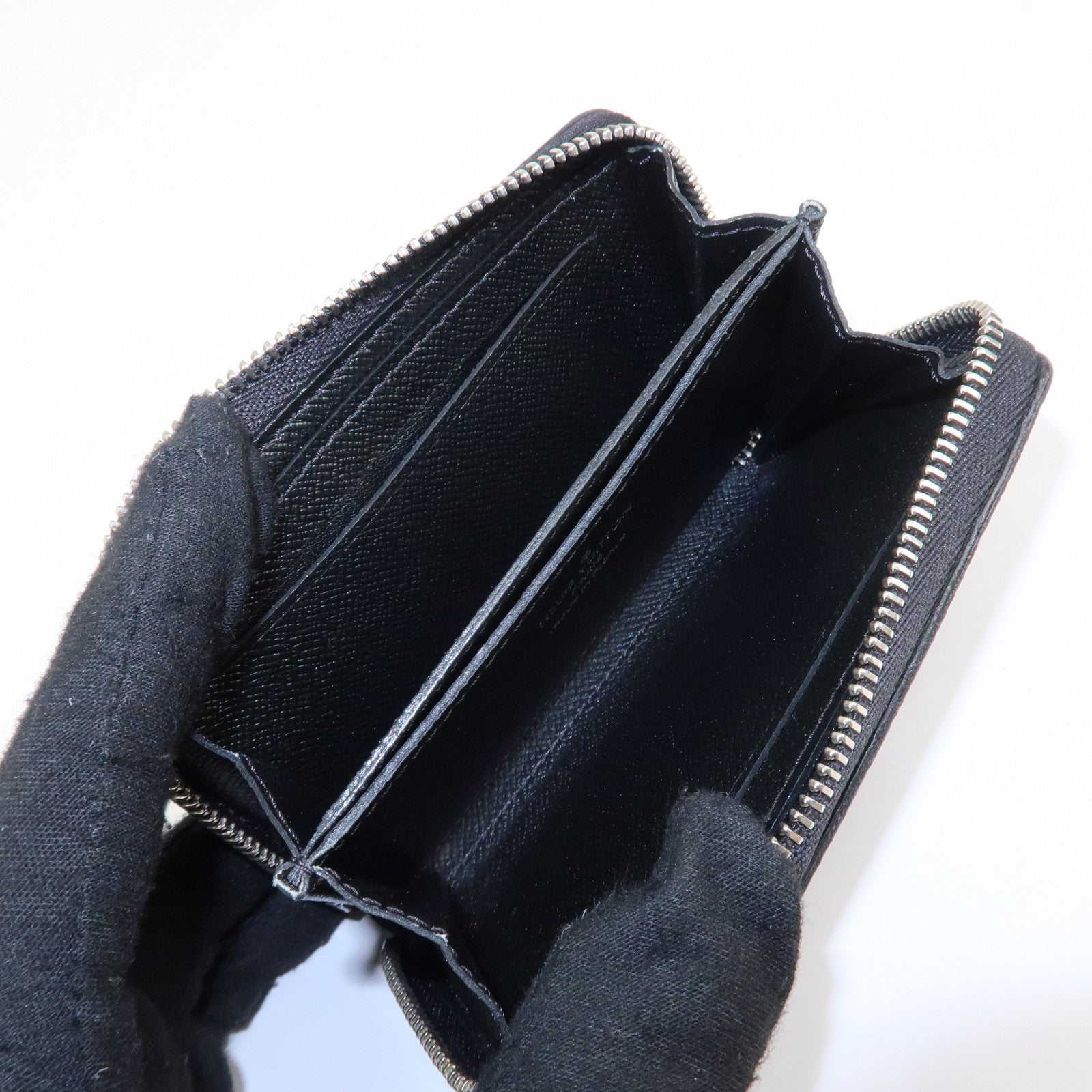 Louis Vuitton Damier Graphite Zippy Coin Purse Coin Case N63076 Used