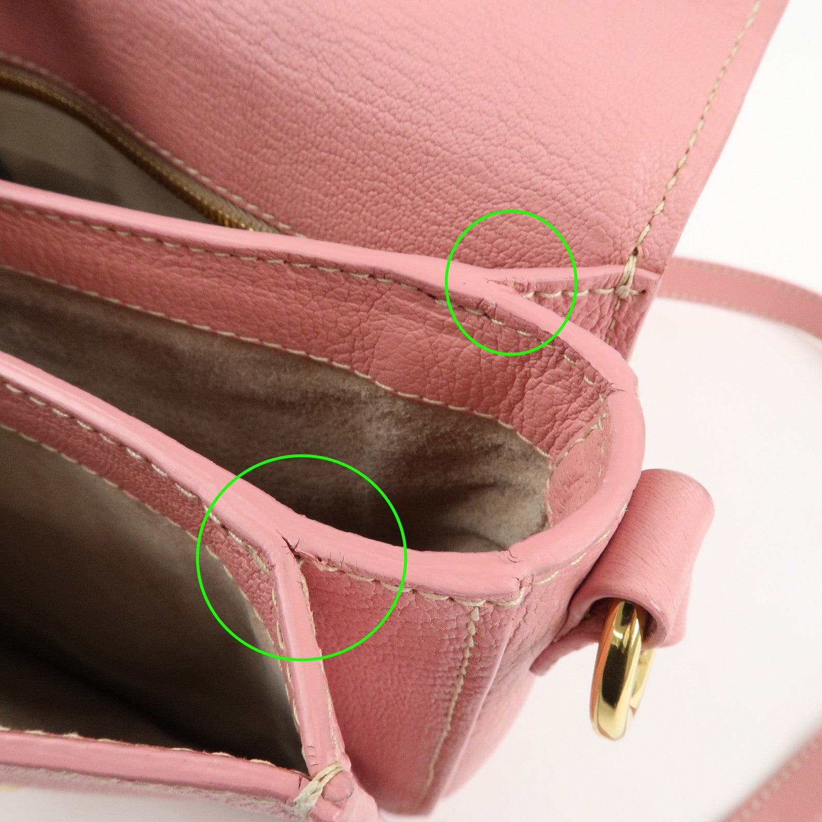 MIU MIU Leather Shoulder Bag Pink RTC460 Used