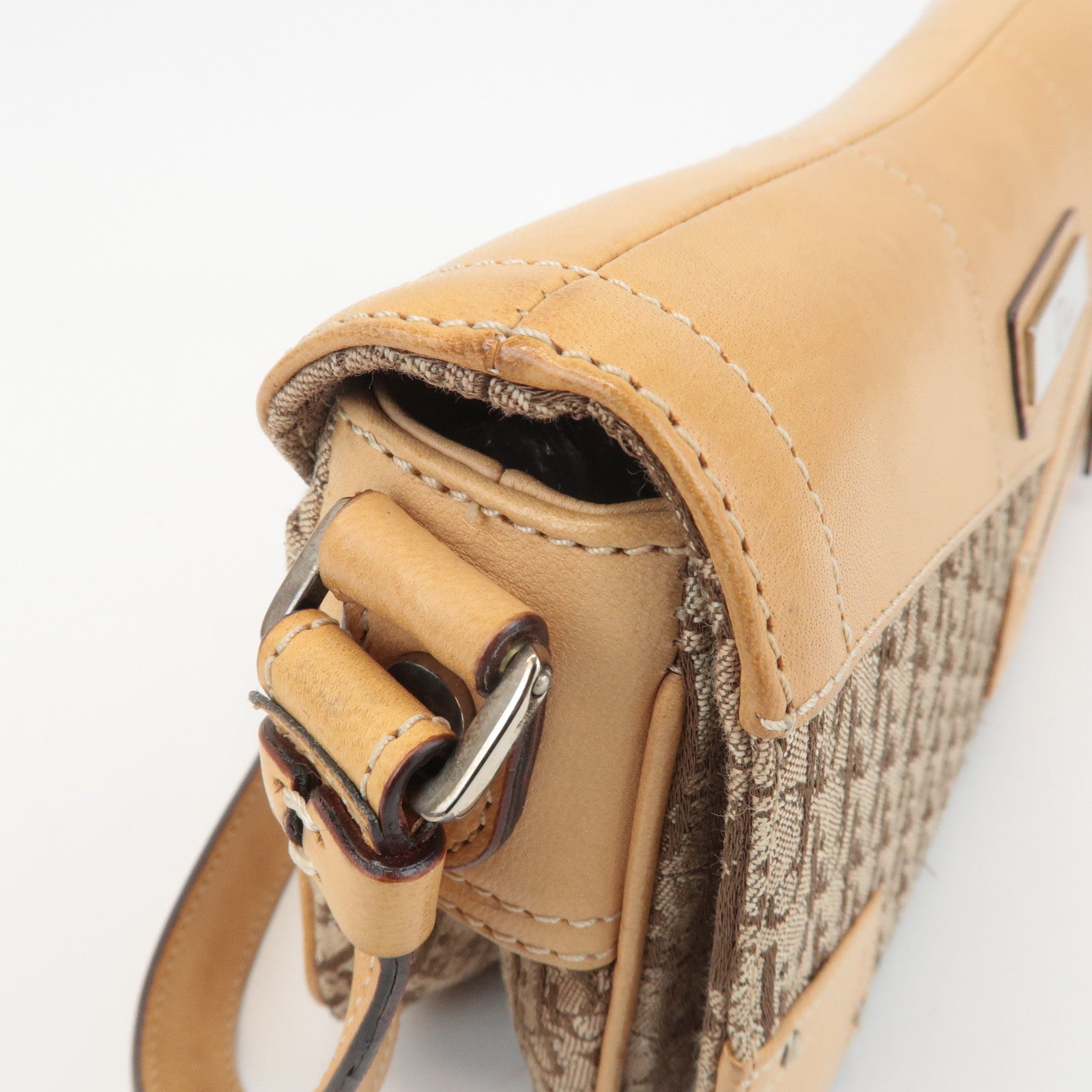 Christian Dior Street Chic Trotter Canvas Leather Shoulder Bag Used