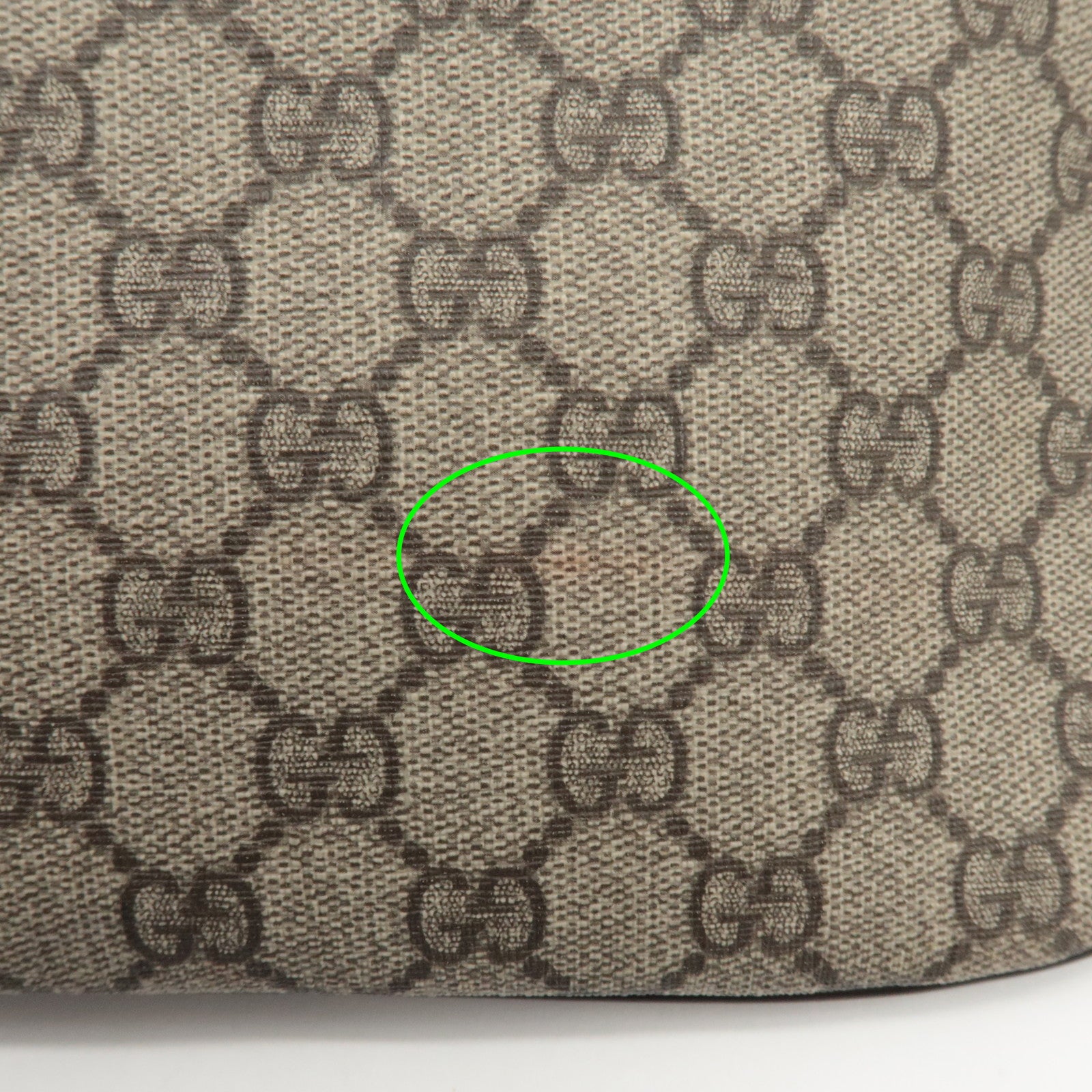 GUCCI GG Supreme Leather Crossbody Bag Beige Brown 211110 Used