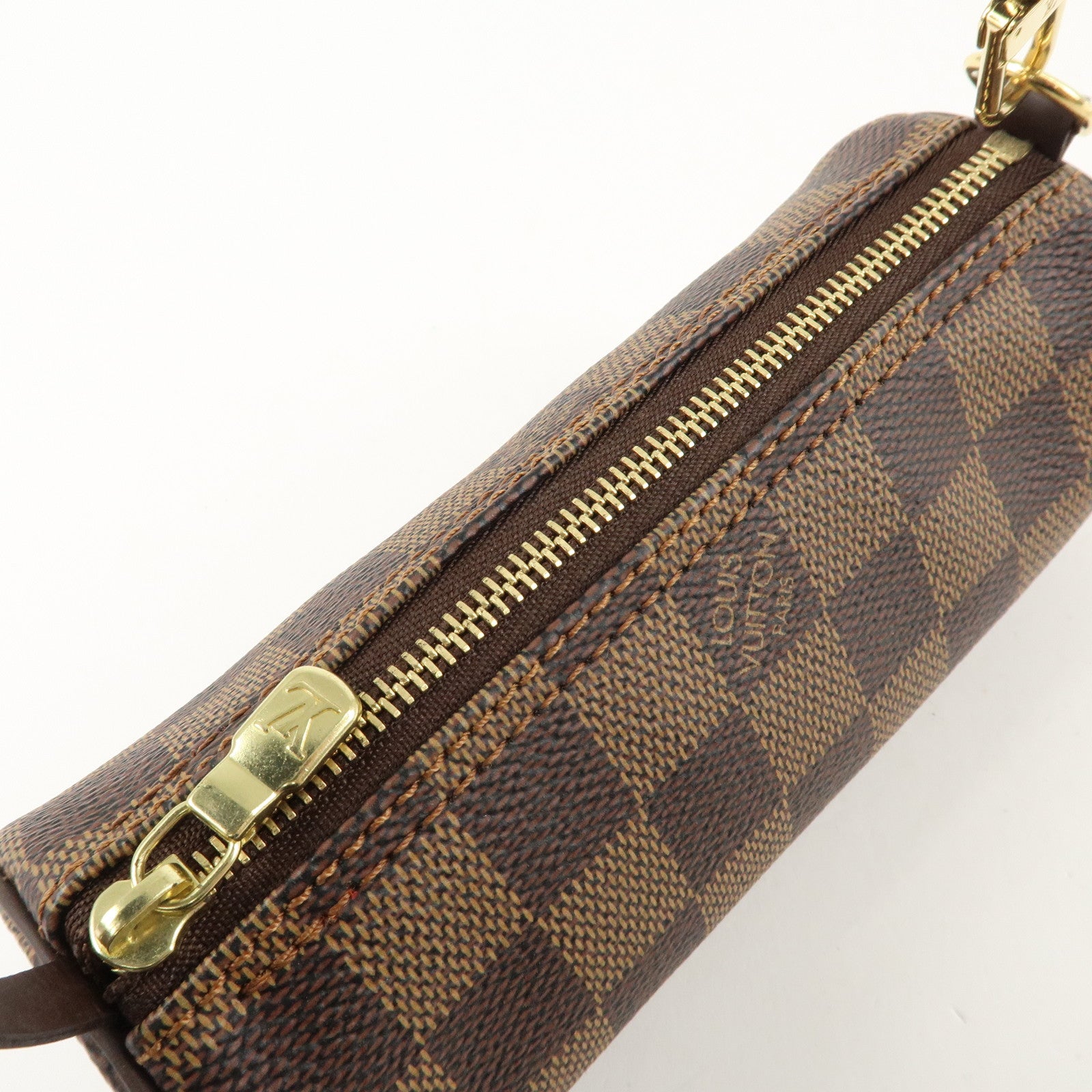 Louis Vuitton Damier Ebene Mini Pouch for Papillon Bag Brown Used