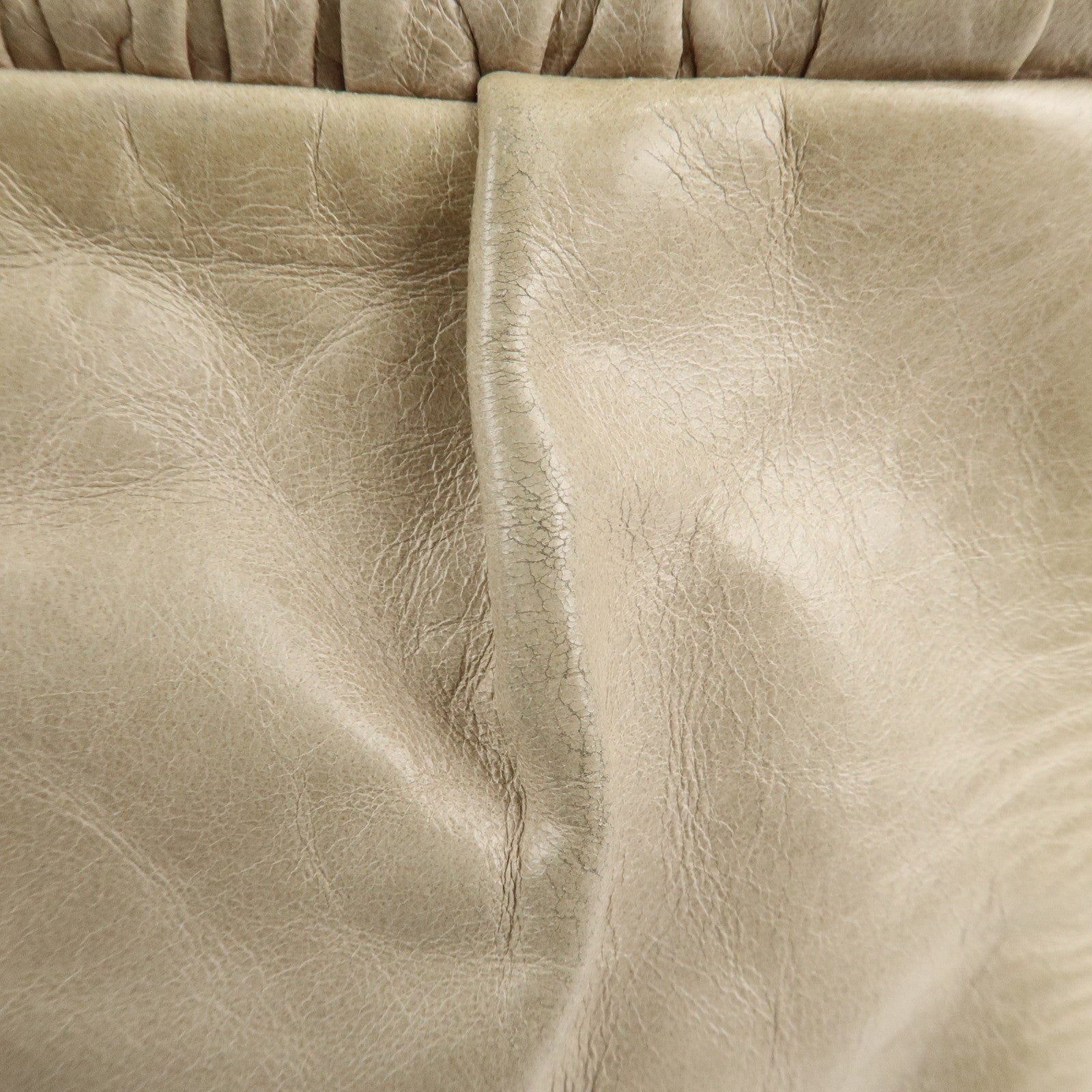 MIU MIU Leather Shoulder Bag Crossbody Bag Ivory Used