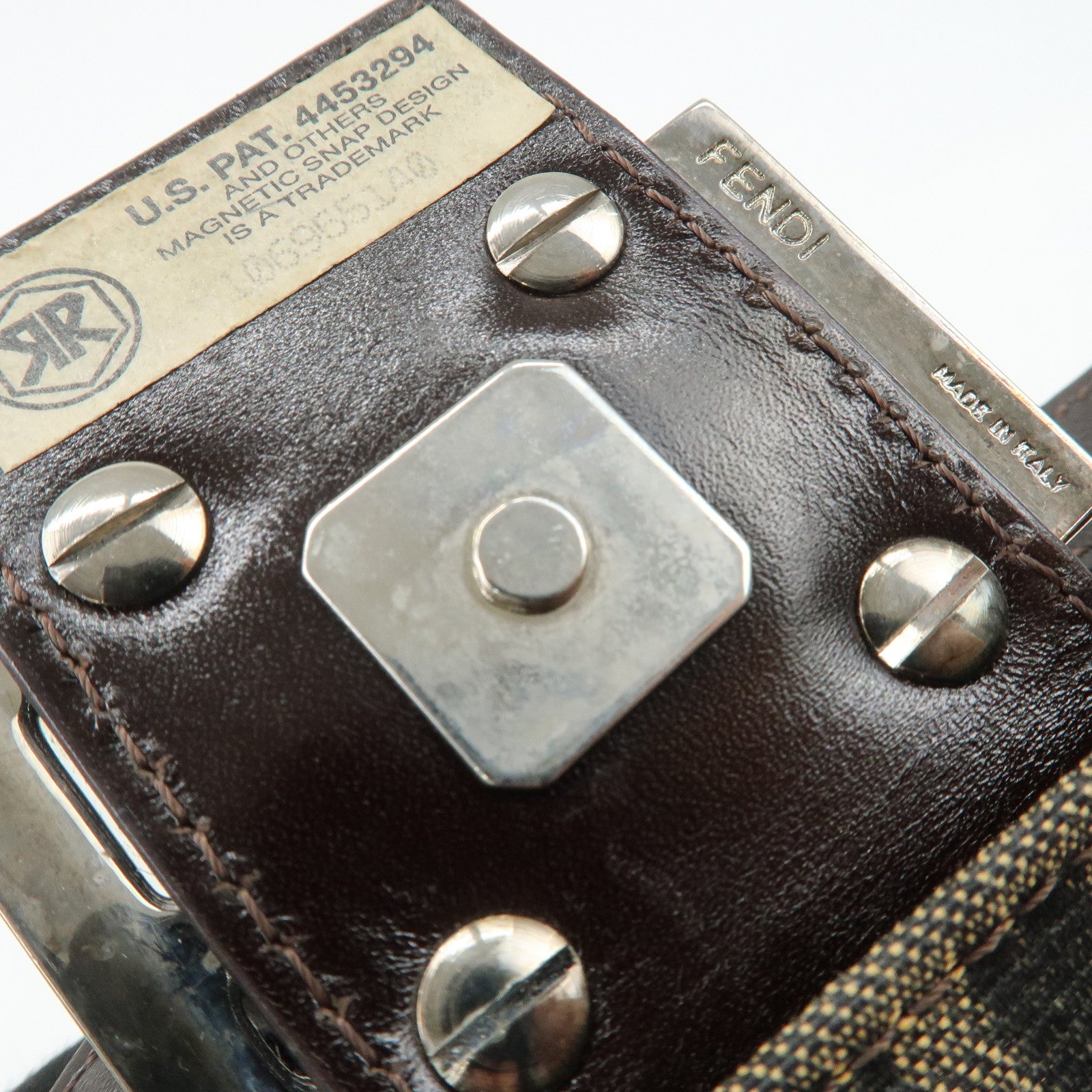 FENDI Mamma Baguette Zucca Canvas Leather Shoulder Bag 26424 Used