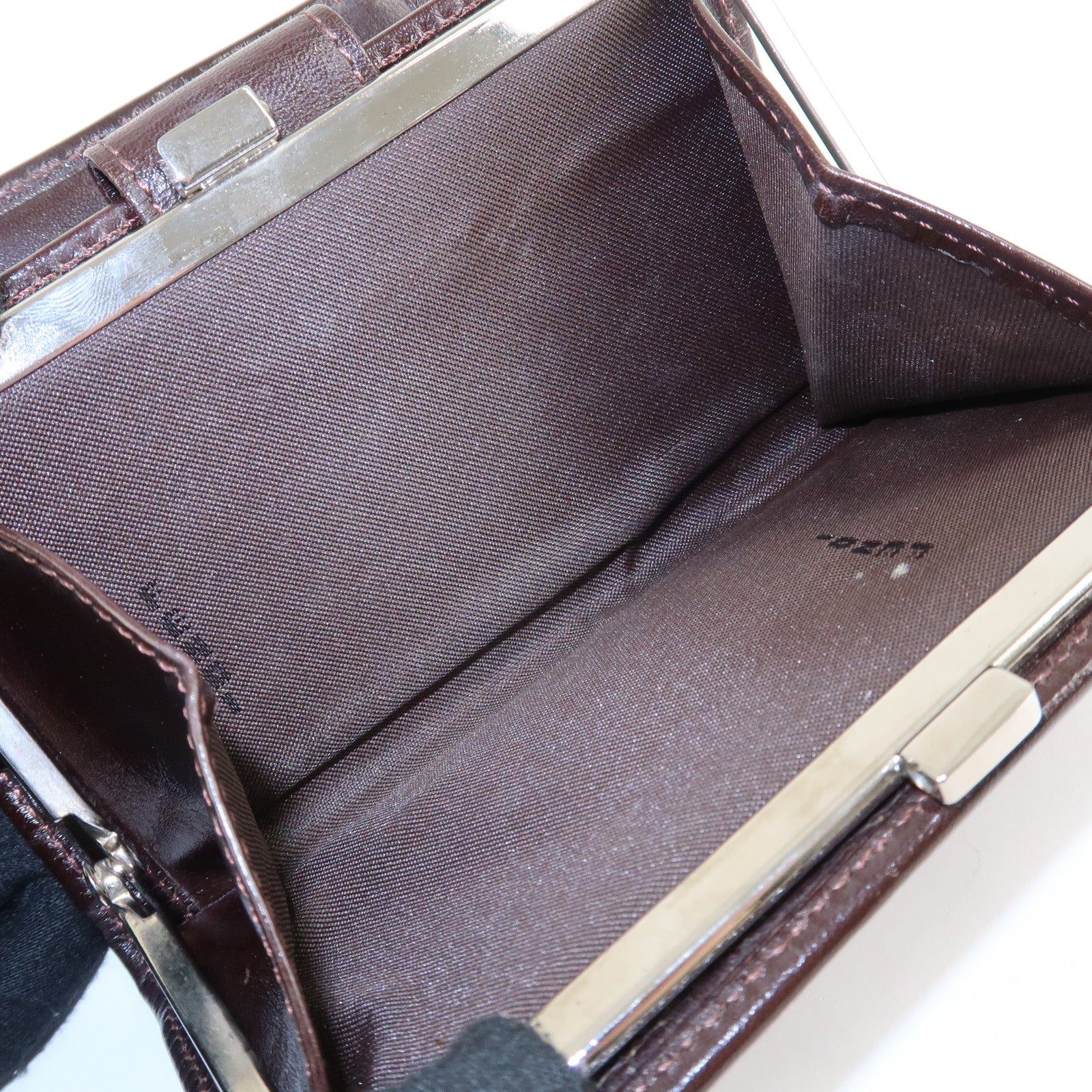 FENDI Zucca Canvas Leather Bifold Wallet Brown Black 1692 Used