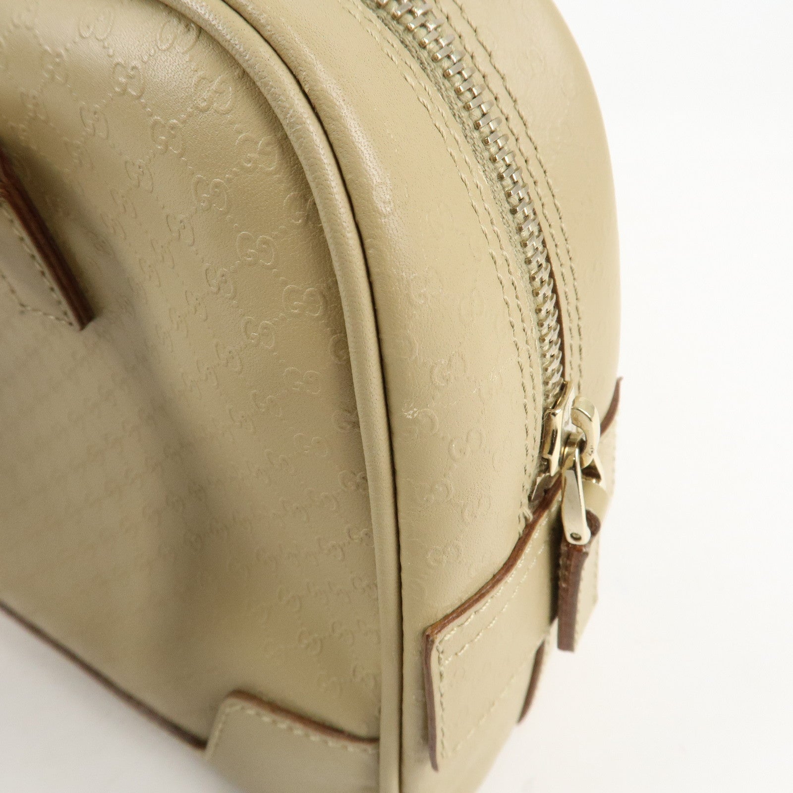GUCCI Micro Guccissima Leather Hand Bag Beige 000.0852.2123 Used