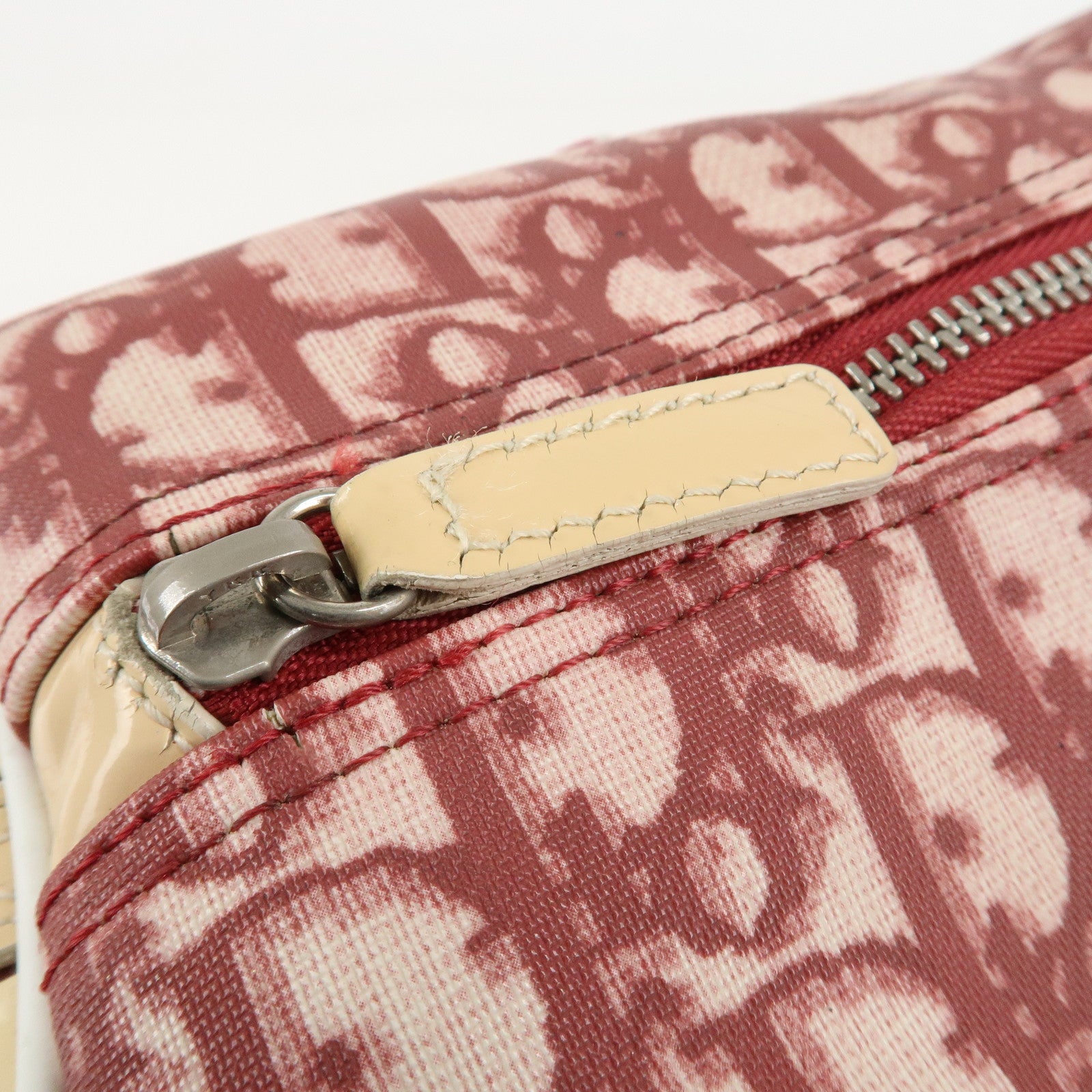 Christian Dior Trotter No.2 PVC Patent Leather Boston Bag Red Used