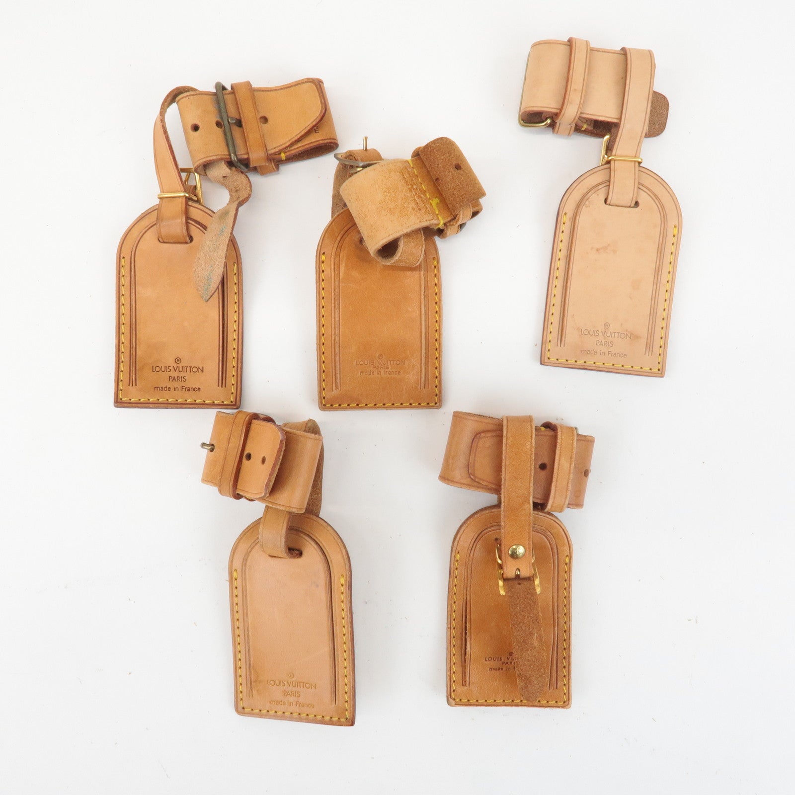 Louis Vuitton Set of 20 Leather Name Tag & Poignet Natural Used