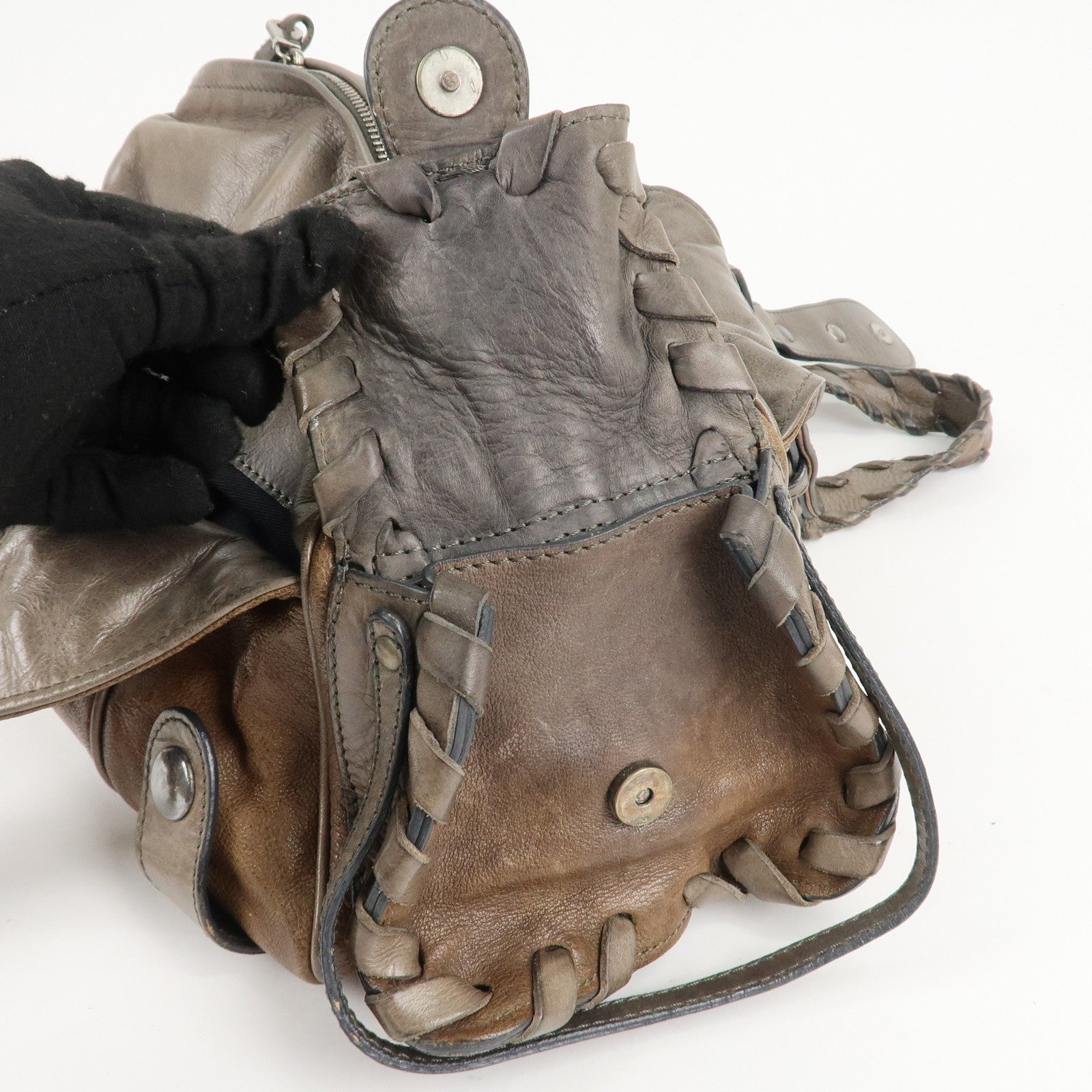 Chloe Leather Silverado Boston Bag Shoulder Bag Brown Used