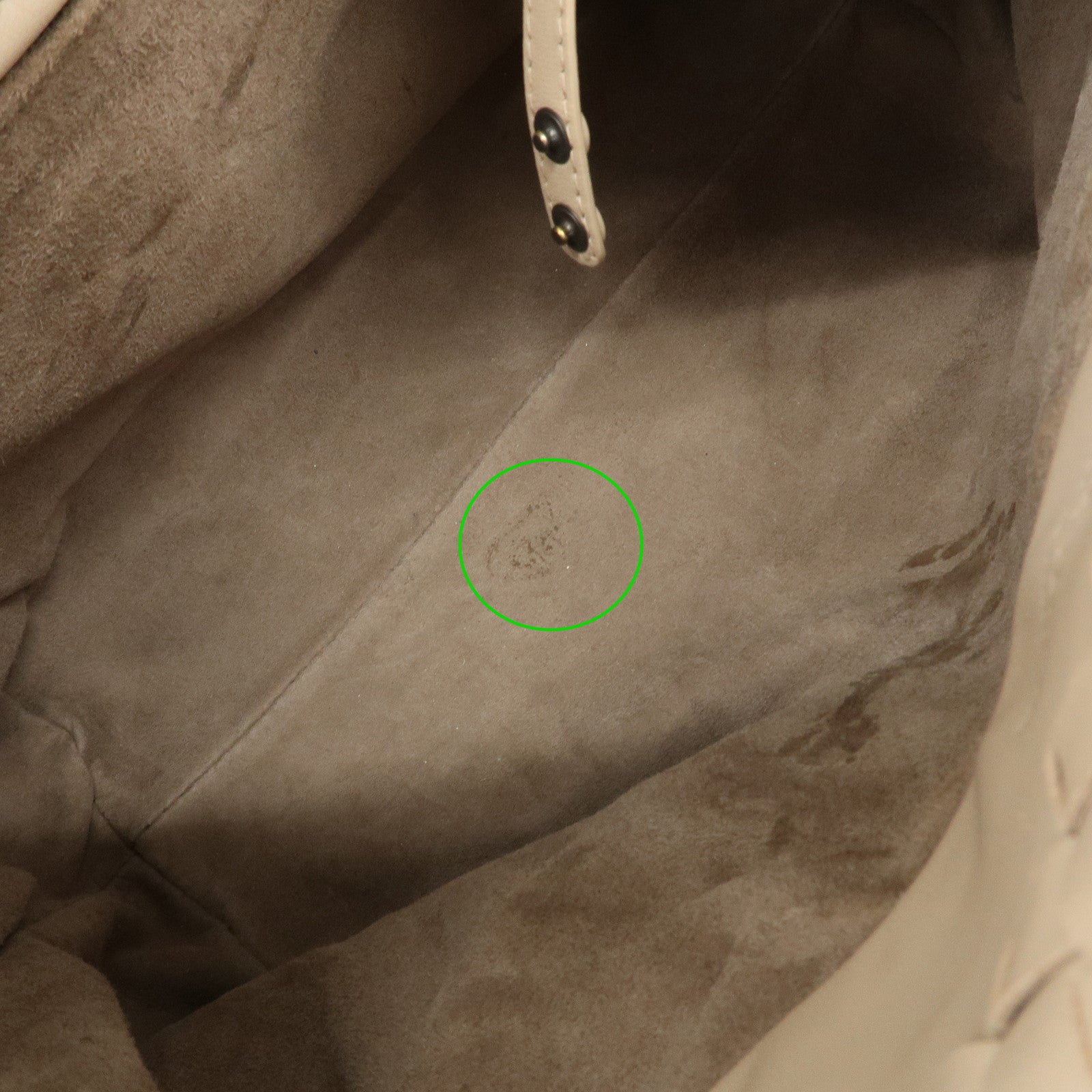 BOTTEGA VENETA Intrecciato Leather Embroidery Tote Bag Beige Used