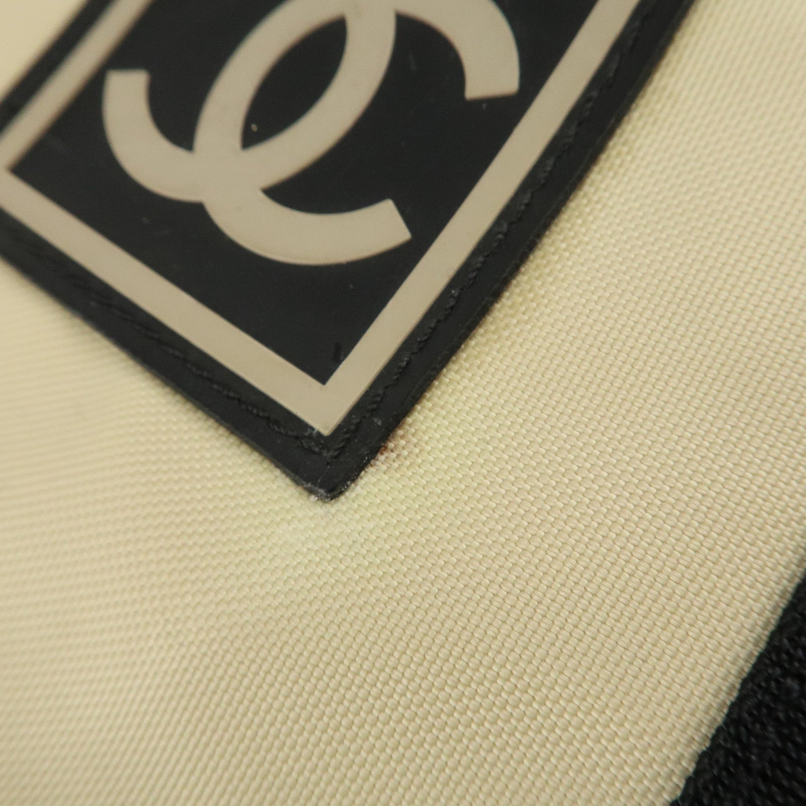 CHANEL Chanel Sport Nylon Boston Bag Beige Black A19977 Used