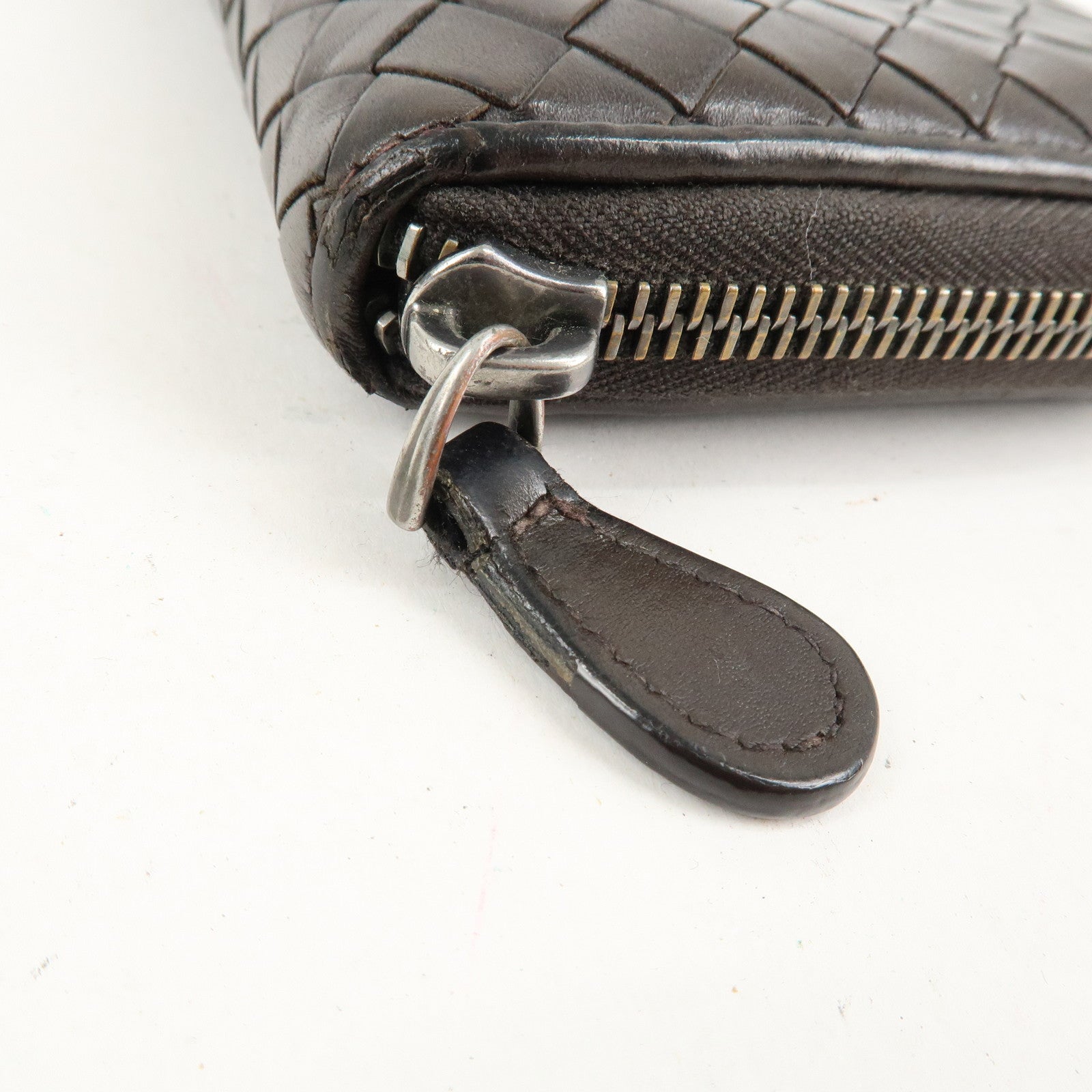 BOTTEGA VENETA Set of 2 Intrecciato Leather Zip Around Wallet Used