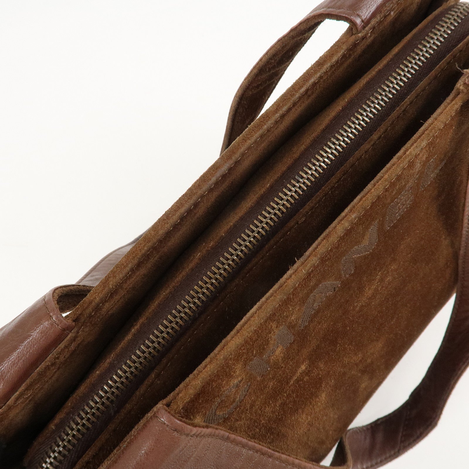 CHANEL Suede Tote Bag Shoulder Bag Hand Bag Brown Used