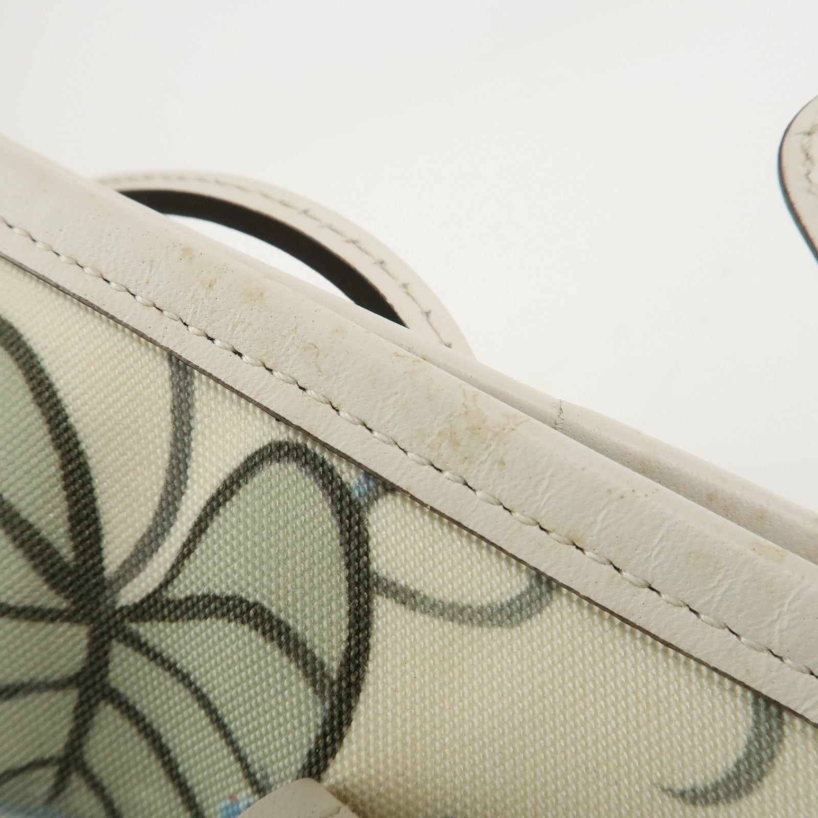 GUCCI Flora Canvas Leather 2WAY Hand Bag Ivory 353440 Used