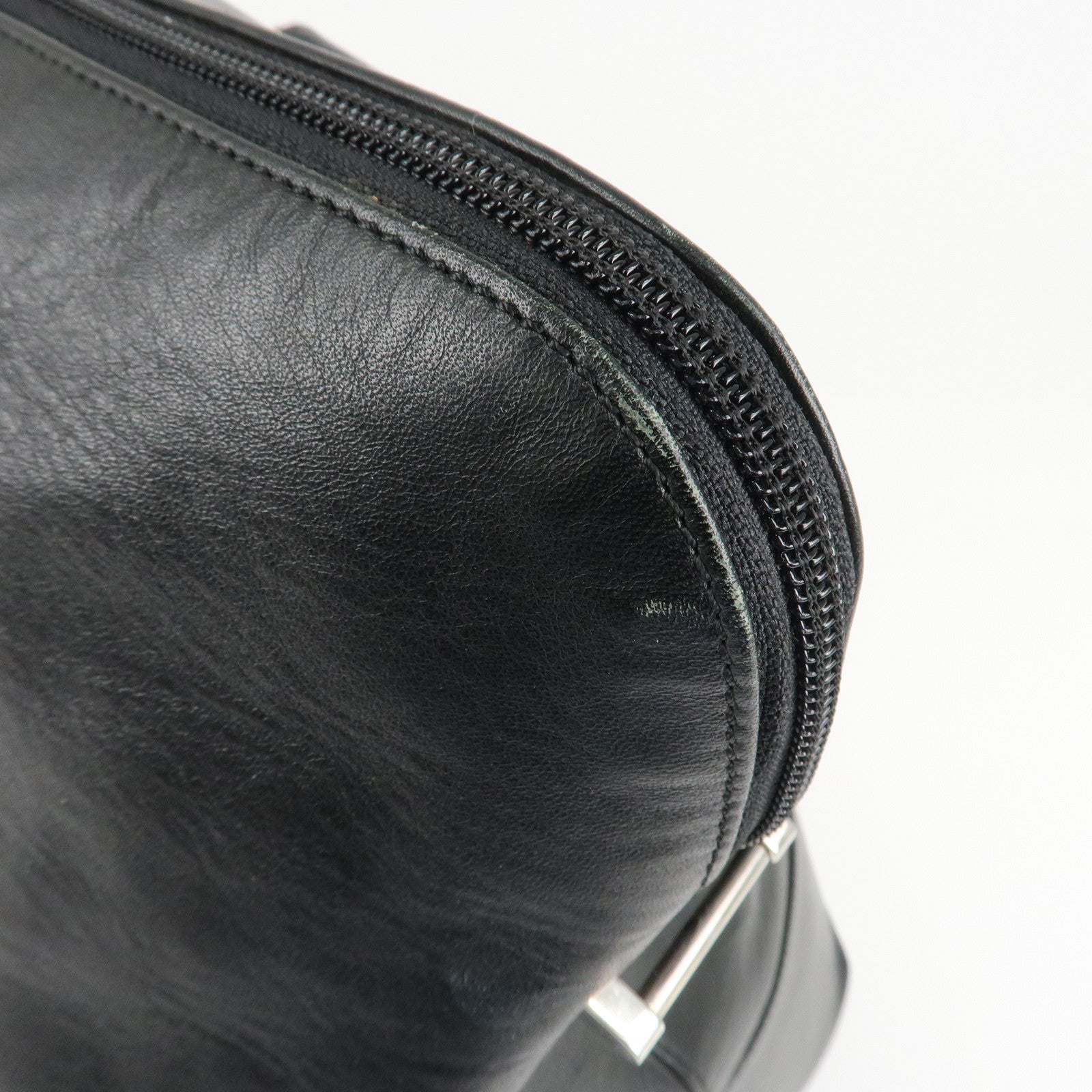 LOEWE Anagram Leather Boston Bag Shoulder Bag Hand Bag Black Used