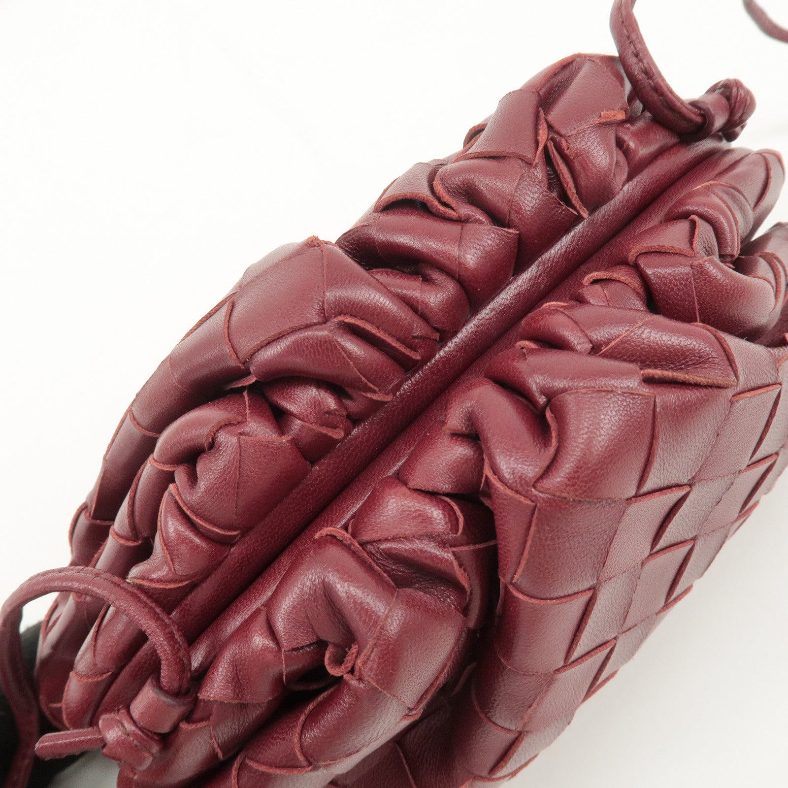 BOTTEGA VENETA Intrecciato Leather Mini Pouch Shoulder Bag Used