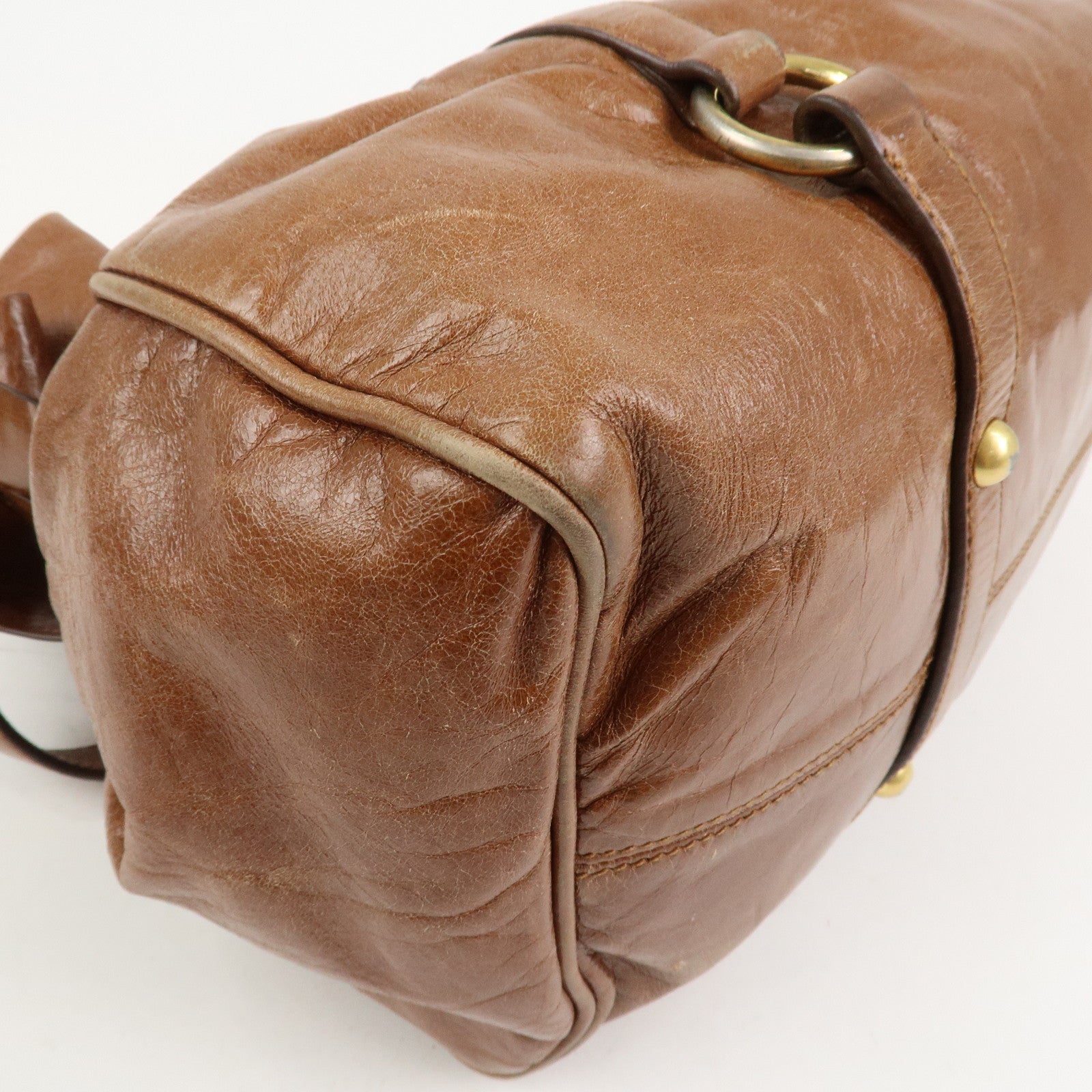 MIU MIU Leather 2Way Ribbon Shoulder Bag Hand Bag Brown RT0365