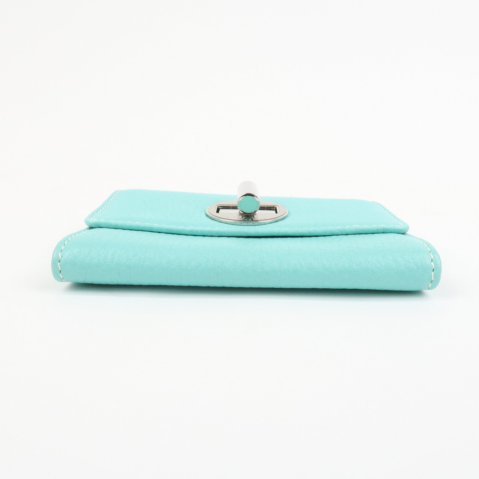 Tiffany & Co Leather Compact Bi-fold Wallet Tiffany Light Blue
