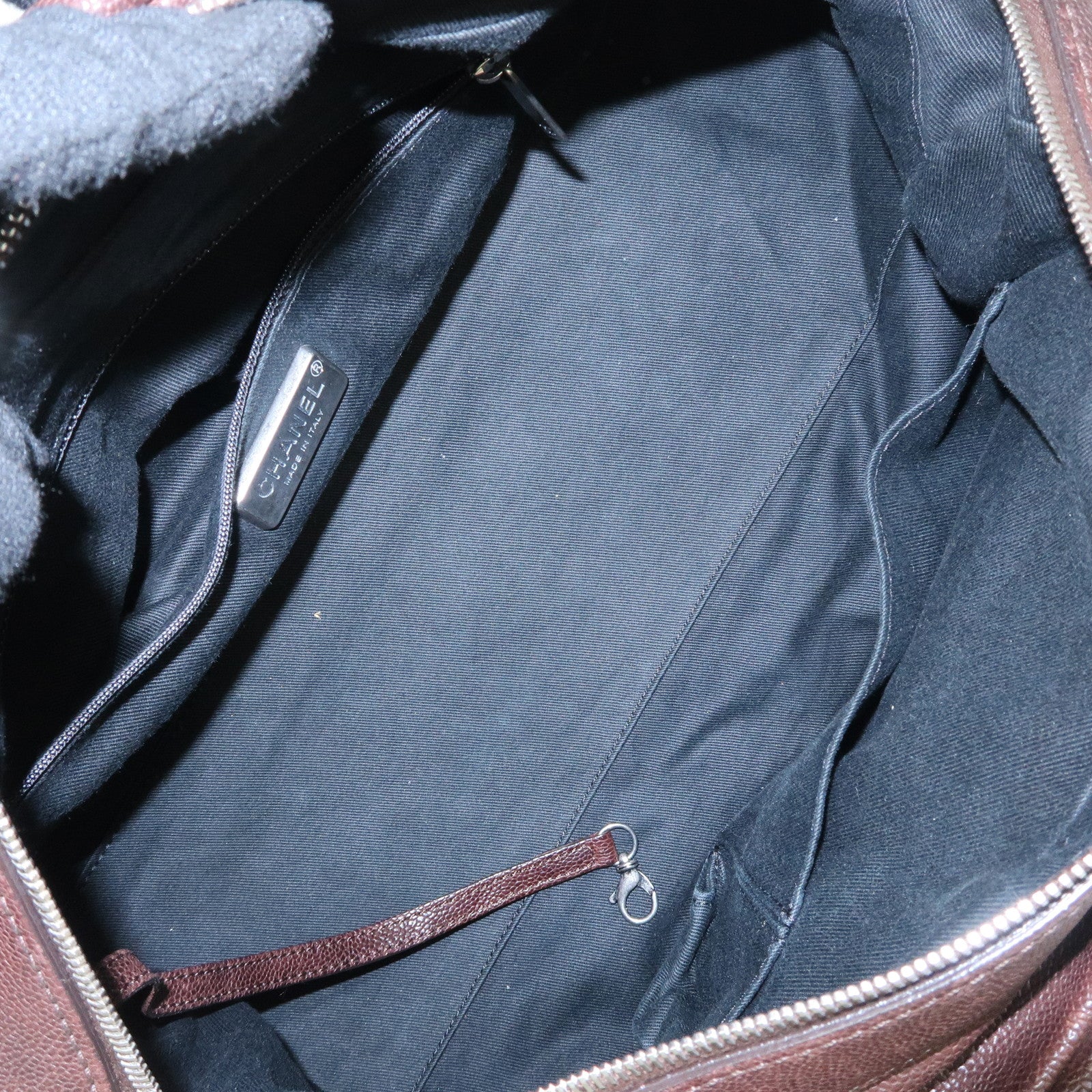 CHANEL COCO Mark Matelasse Caviar Skin Boston Bag Brown Gold HDW Used