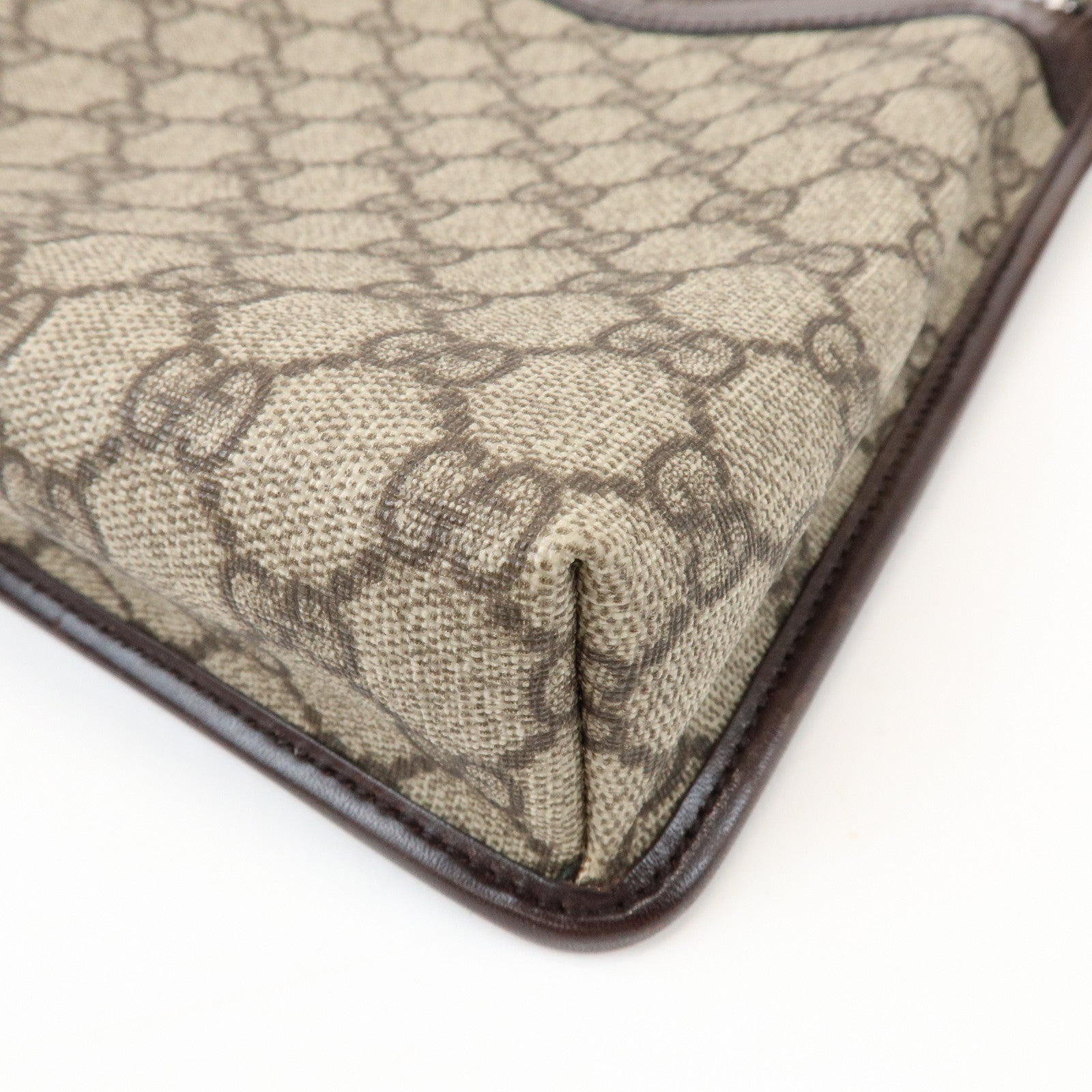 GUCCI GG Supreme PVC Leather Shoulder Crossbody Bag Brown 92562