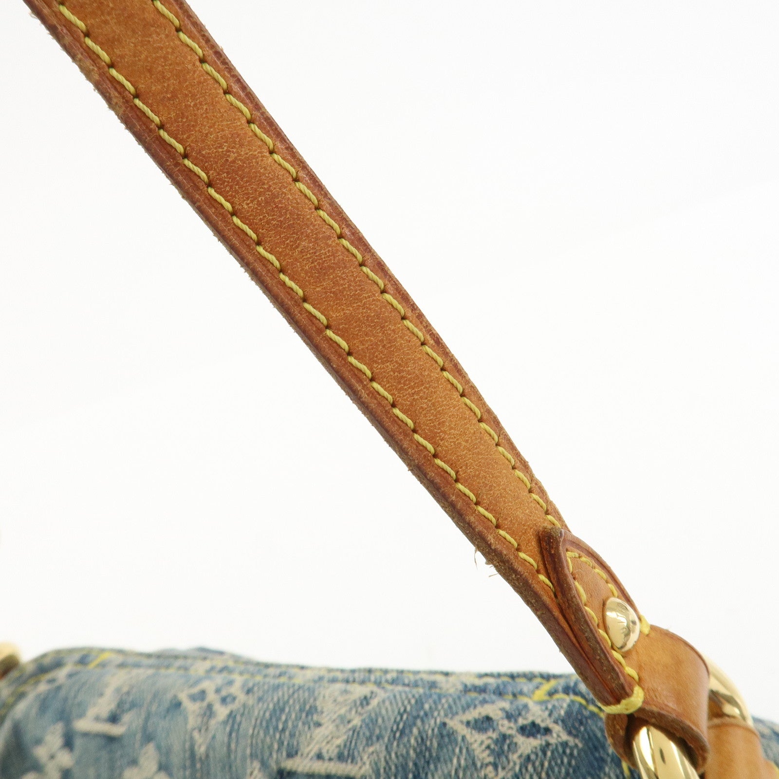 Louis Vuitton Monogram Denim Mini Pleaty Shoulder Bag Blue M95050