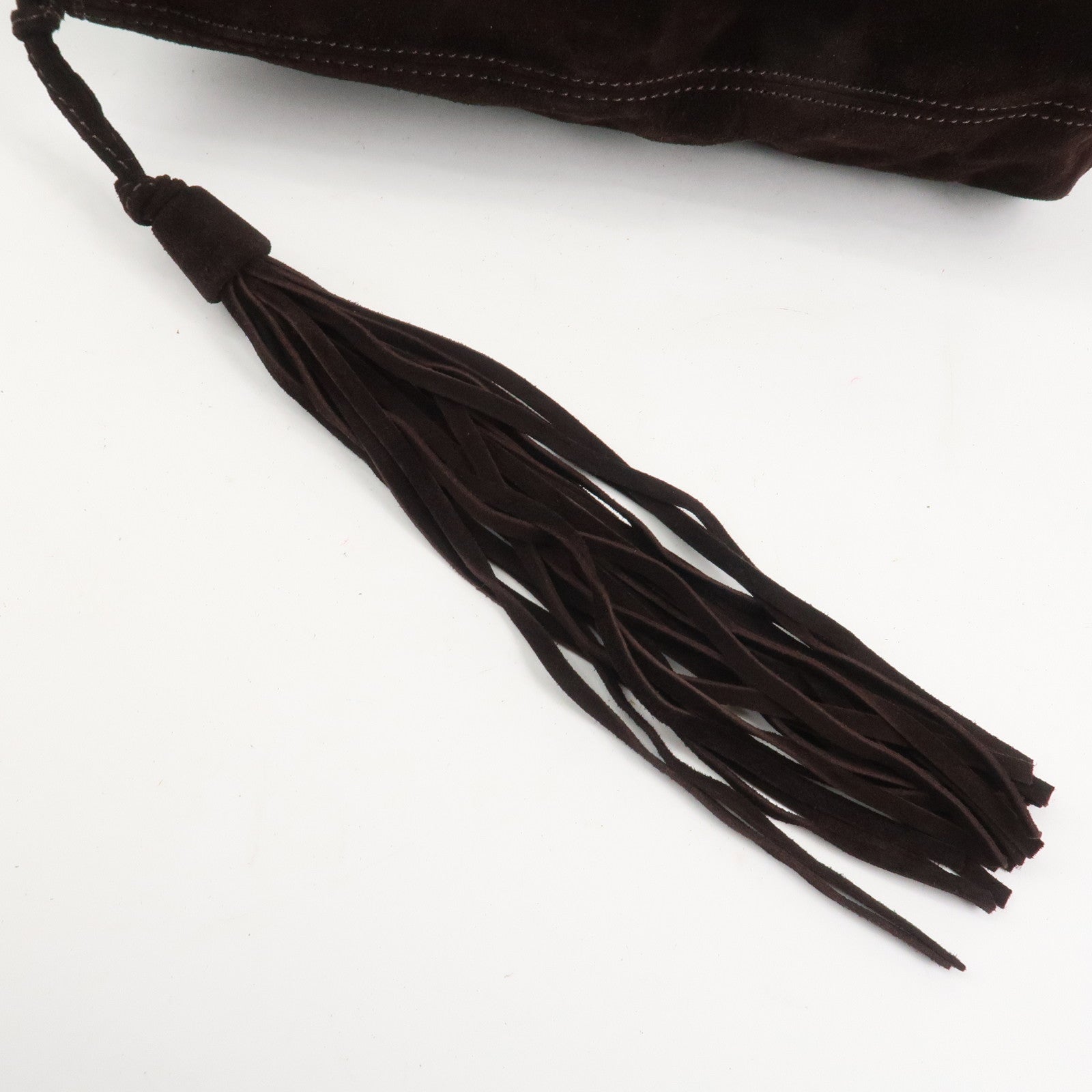 CHANEL COCO Mark Suede Tote Bag Shoulder Bag Brown