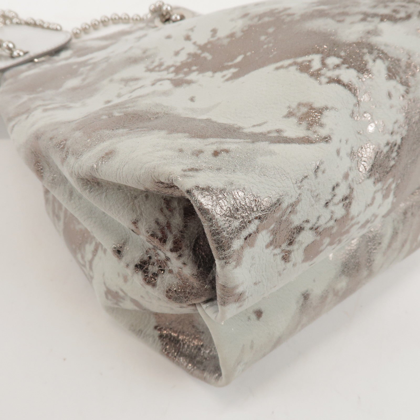 Maison Margiela MM6 Faux Leather Shoulder Bag Silver S41WC0015