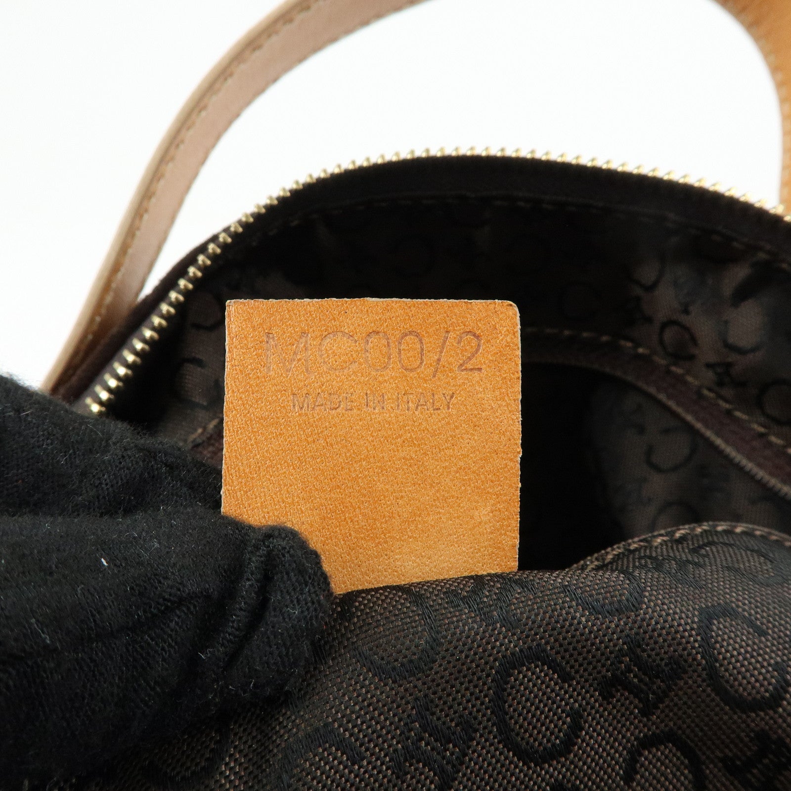 CELINE C Macadam Suede Leather Hand Bag Drum Bag Dark Brown
