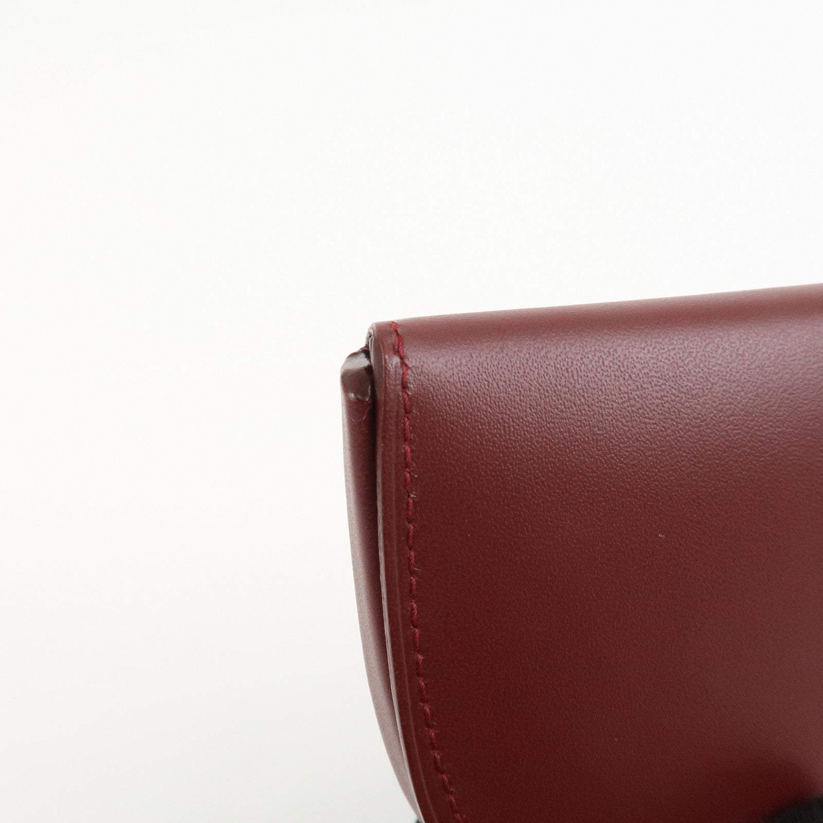 Cartier Must Line Logo Leather Coin Case Coin Purse Bordeaux