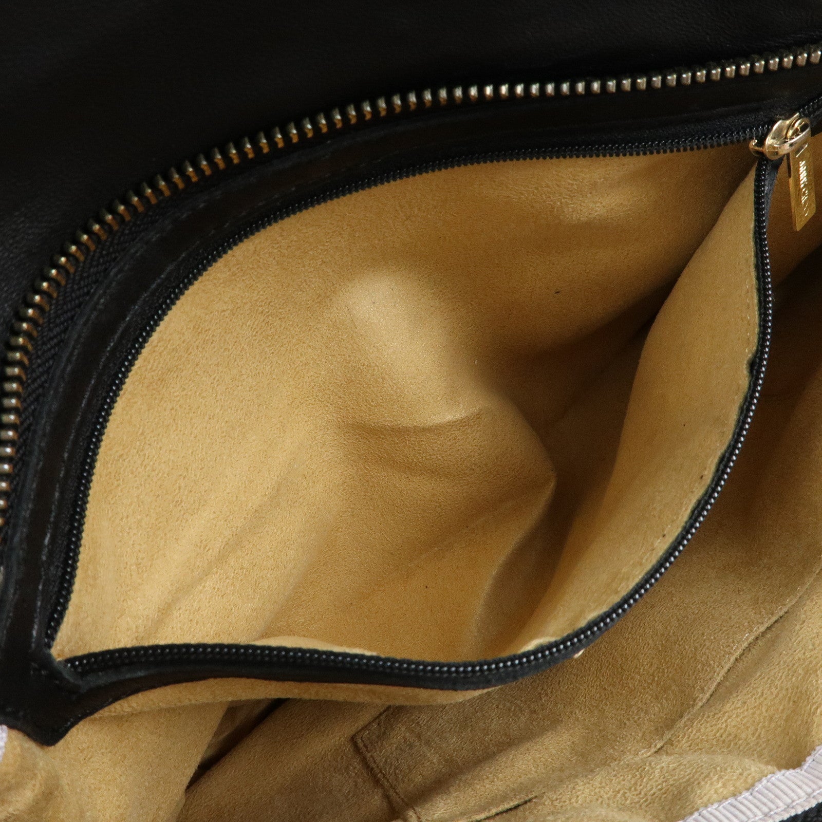JIMMY CHOO Unborn Calf Leather Chain Shoulder Bag Clutch Bag Brown