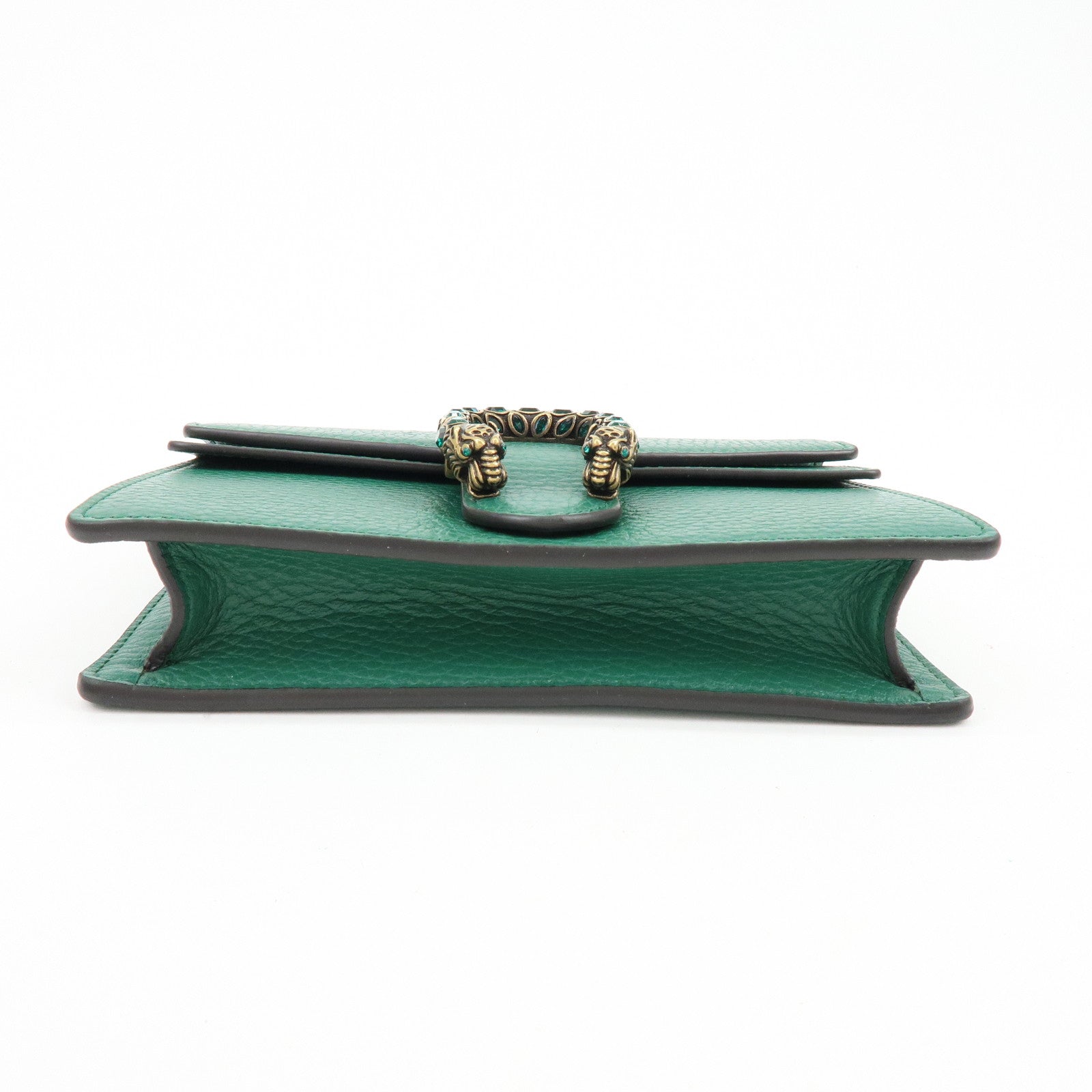 GUCCI Dionysus Super Mini Leather Chain Shoulder Bag Green 476432
