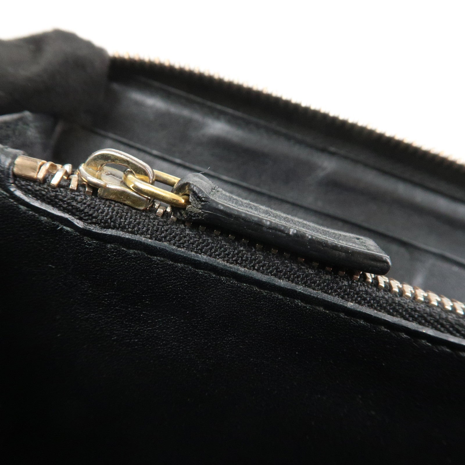 BVLGARI B-zero 1 Leather Zip Around Bi-fold Long Wallet Black