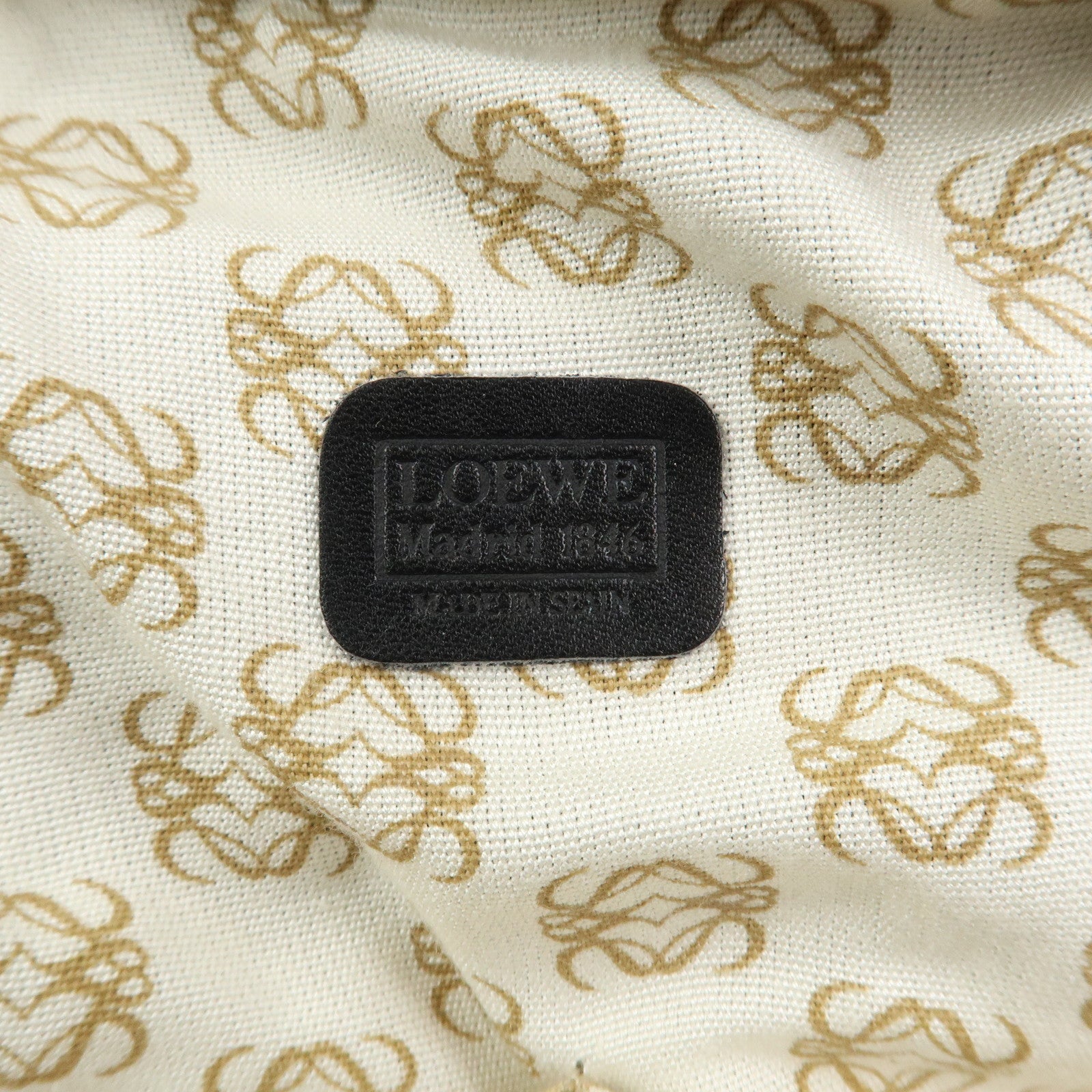 LOEWE Anagram Leather 2Way Bag Boston Bag Shoulder Bag Black