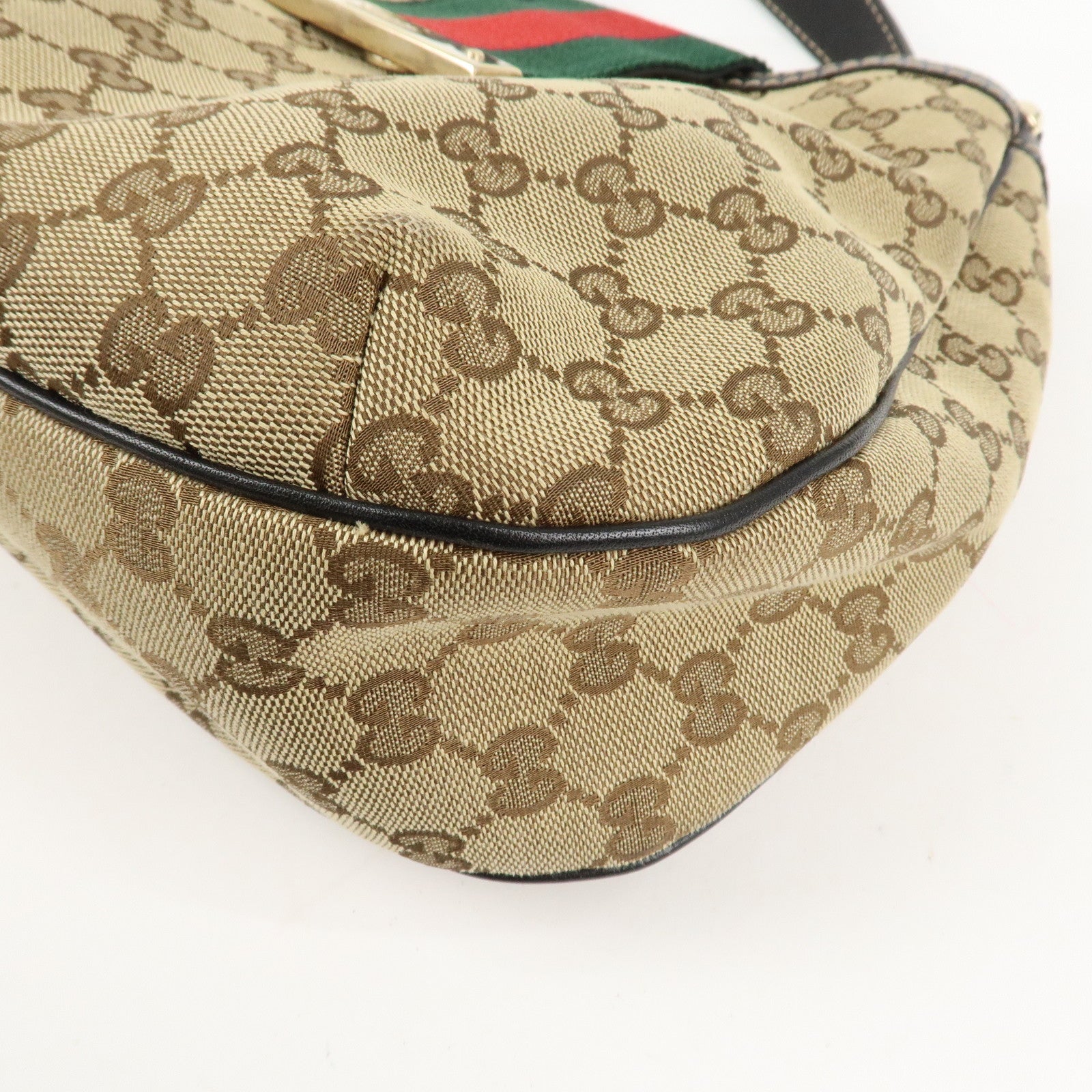 GUCCI Sherry Line GG Canvas Leather Shoulder Bag Beige 233608 Used
