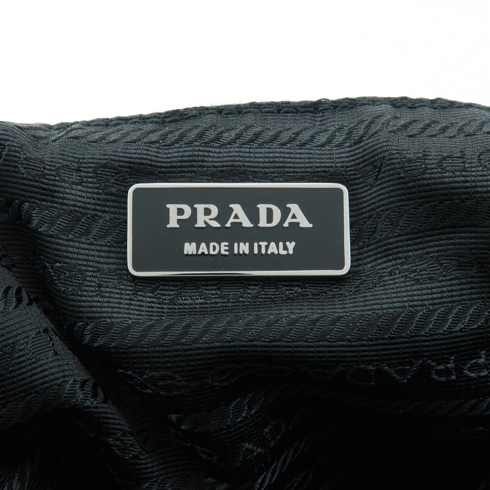 PRADA Triangle Logo Nylon Leather Shoulder Bag Black BR0575