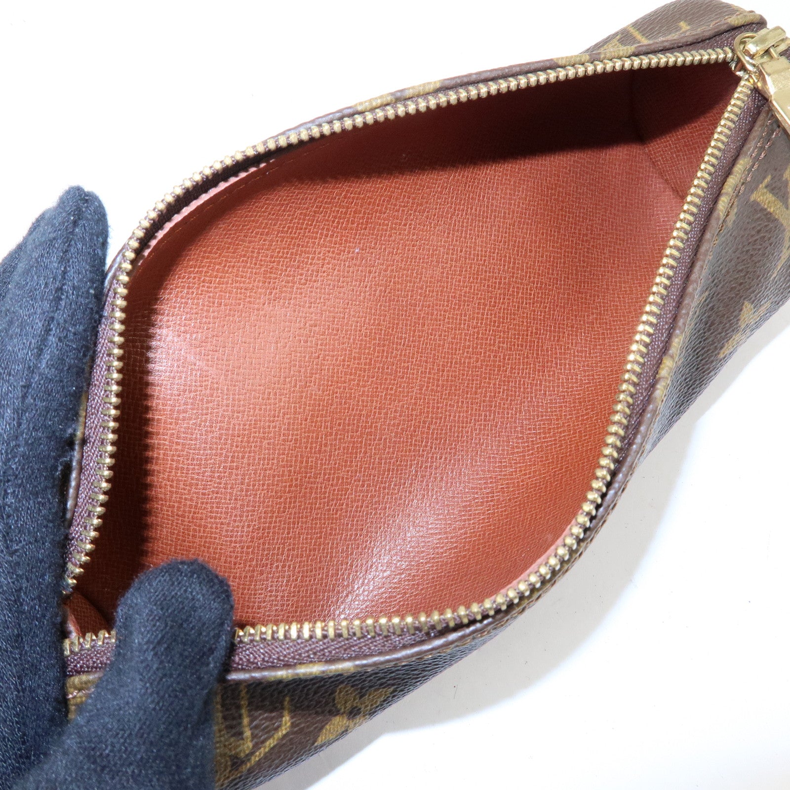 Louis Vuitton Monogram Trousse Ronde Pen Case Brown M47630