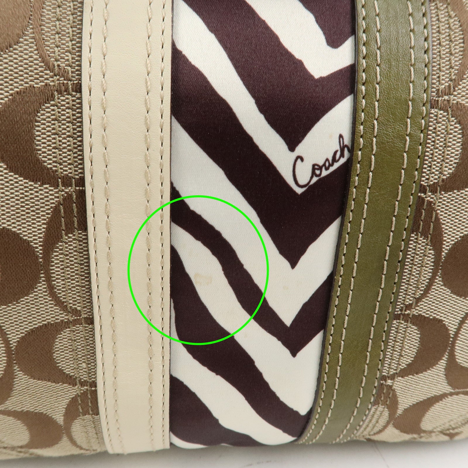 COACH Signature POPPY Set of 2 Canvas Leather Shoulder Hand Bag