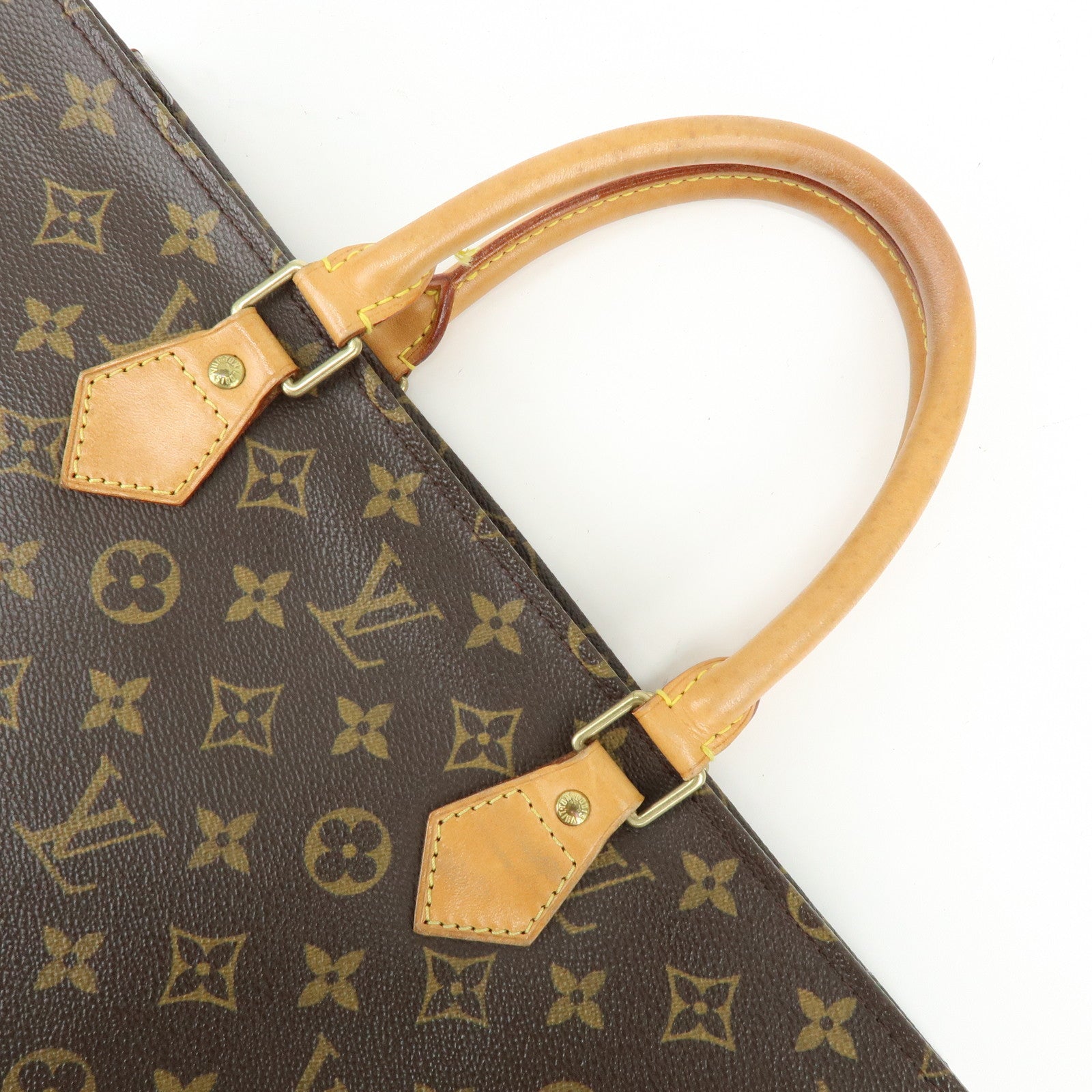 Louis Vuitton Monogram Sac Plat Tote Bag Hand Bag Brown M51140