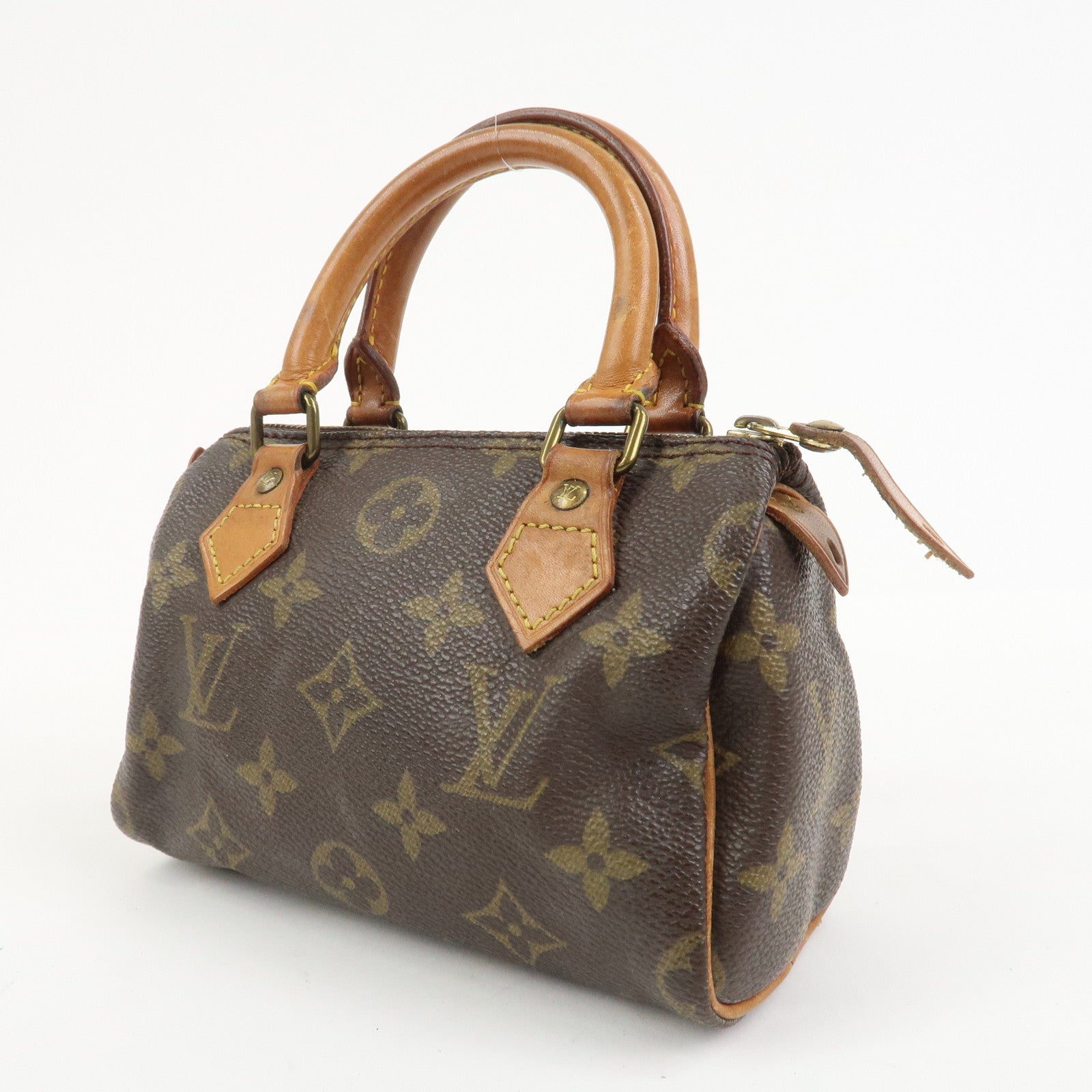 Louis Vuitton Monogram Mini Speedy Hand Bag Brown M41534