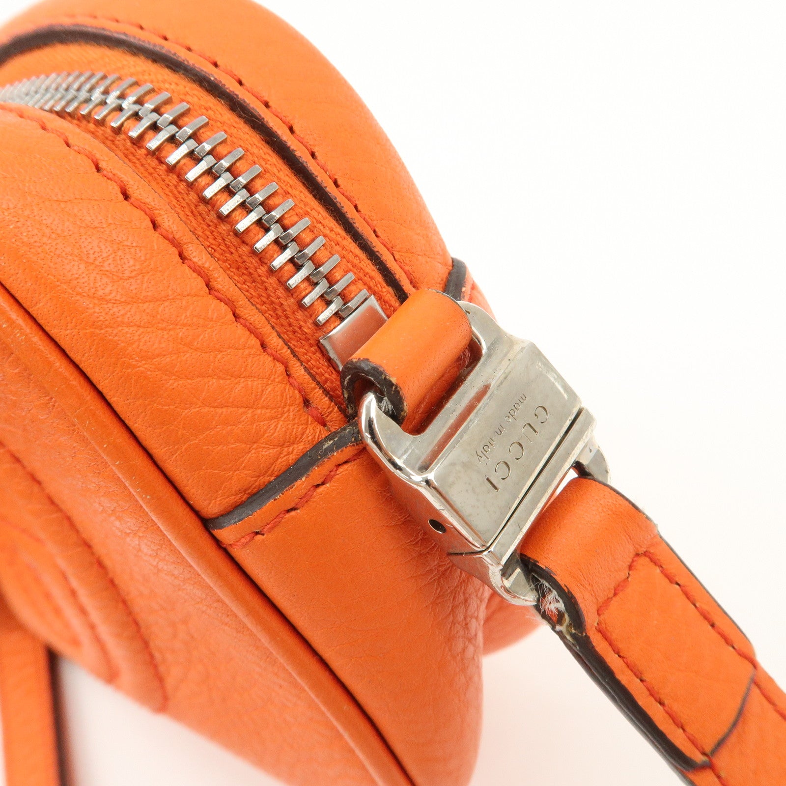 GUCCI SOHO Childrens Leather Mini Shoulder Bag Orange 355202