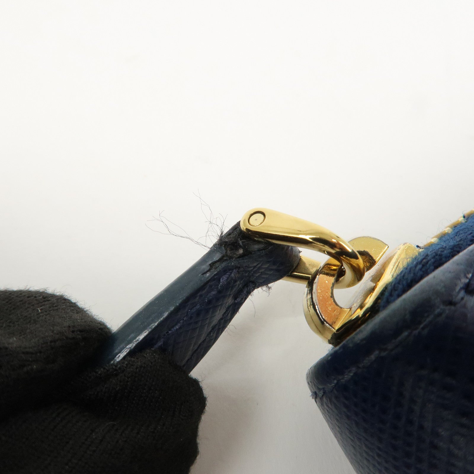 PRADA Triangle Logo Saffiano Leather Zippy Long Wallet Navy 1ML506