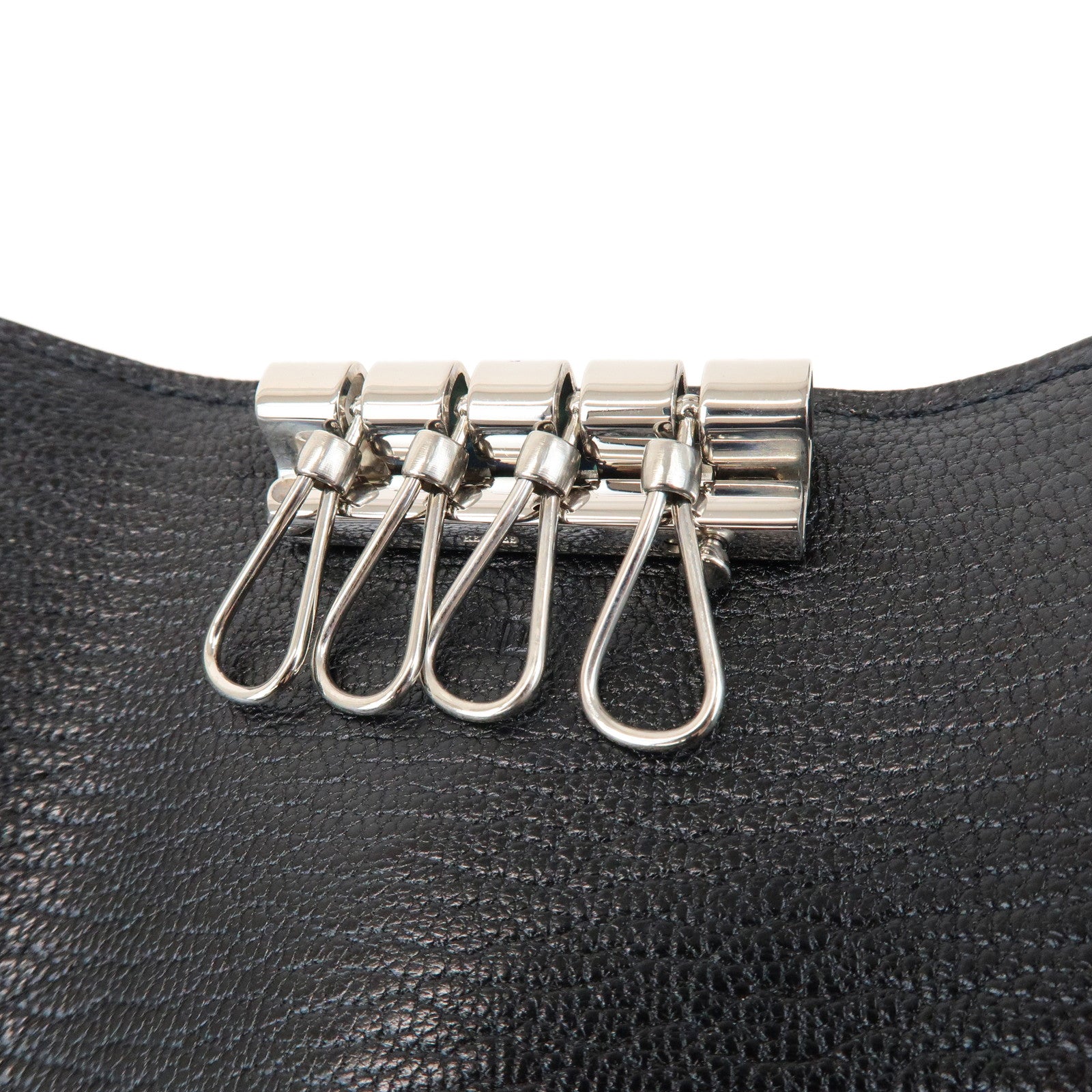 HERMES Bearn Chevre □I Stamped Key Case Key Holder Black