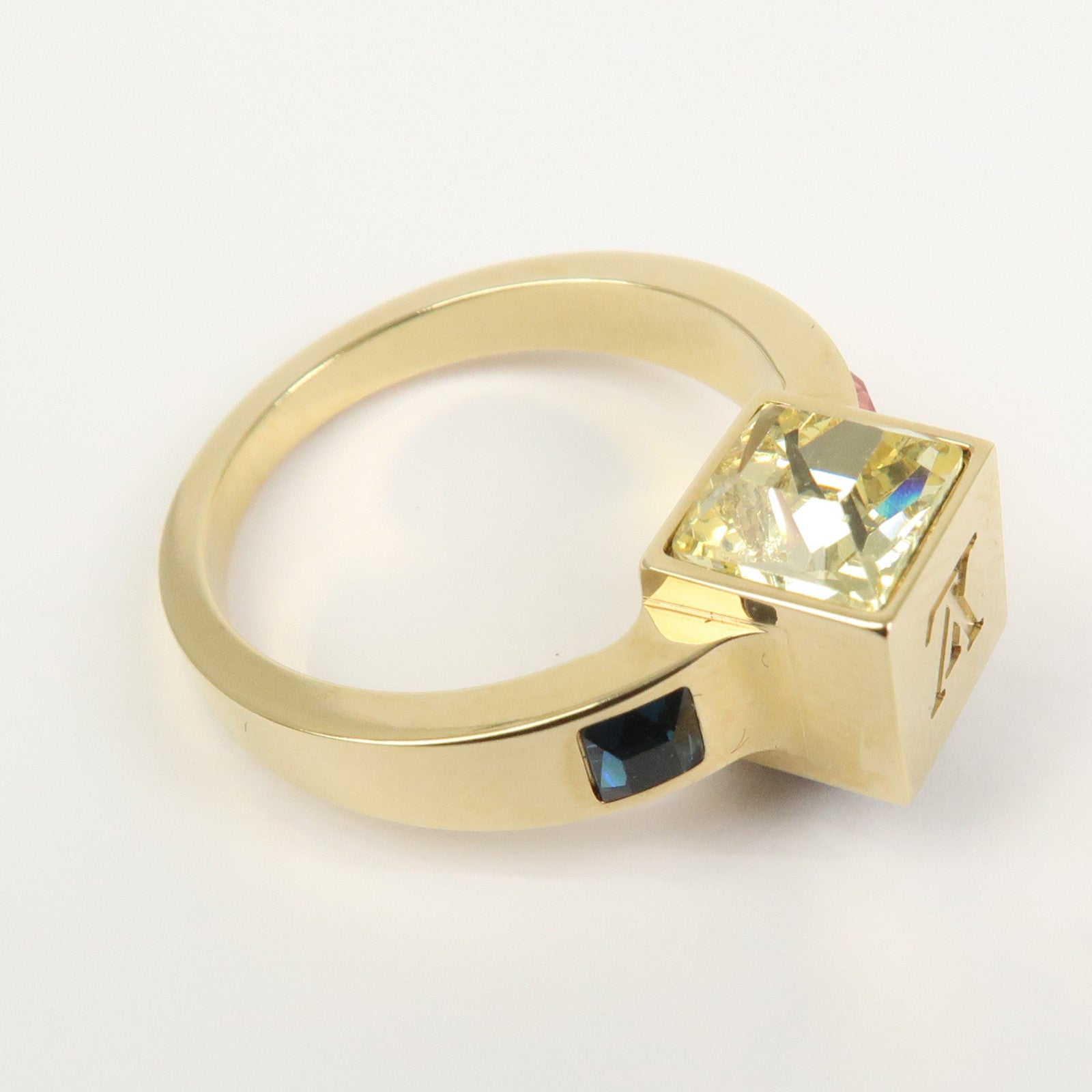 Louis Vuitton Bague Gamble Logo Metal Ring Gold M66824