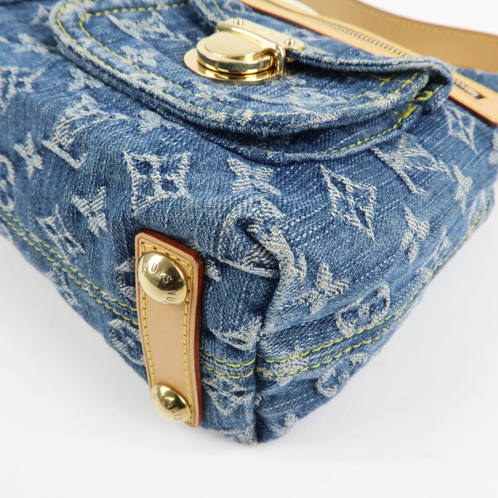 Louis Vuitton Monogram Denim Baggy PM 2Way Bag Shoulder Bag M95049 Used