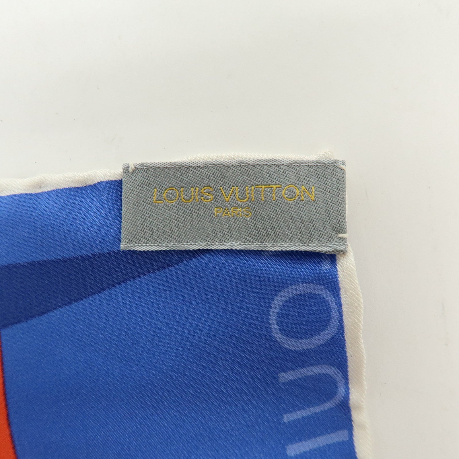 Louis Vuitton LV Cup Silk 100% Scarf Flag Print Blue Red White