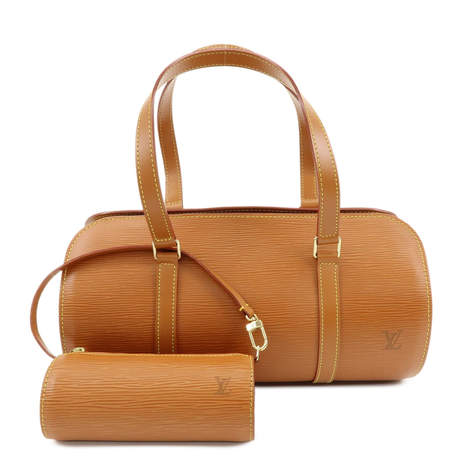 Louis Vuitton Epi Soufflot Hand Bag Shoulder Bag Zipang Gold M52228