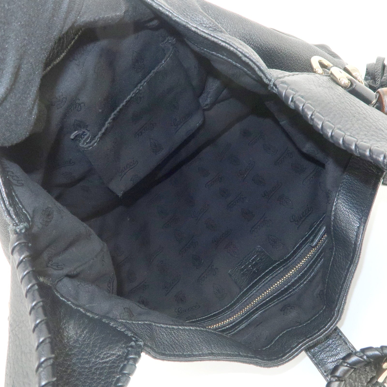 GUCCI New Jackie Leather 2Way Shoulder Hand Bag Black 246907