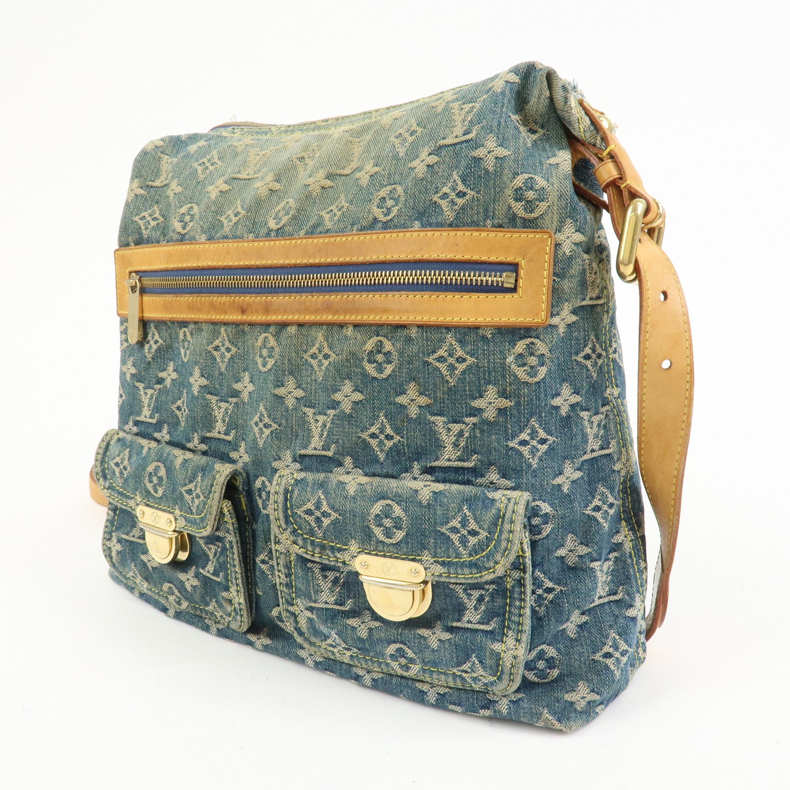 Louis Vuitton Monogram Denim Baggy GM Shoulder Bag Blue M95048