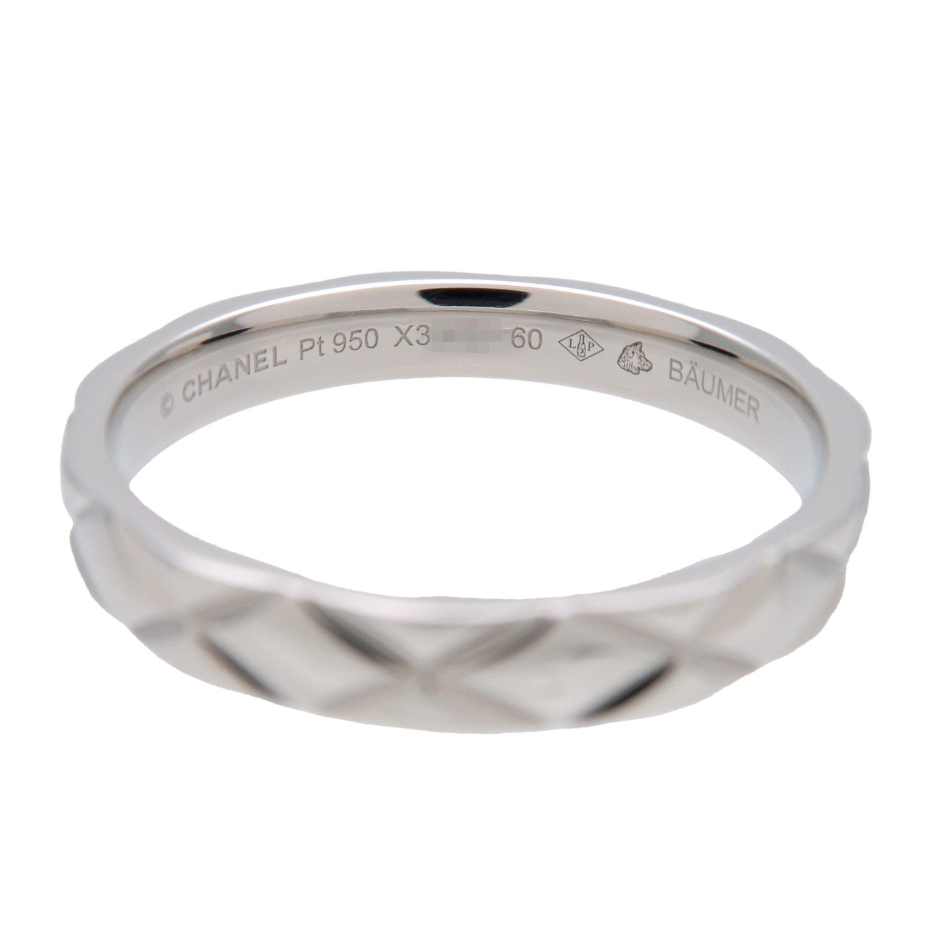 CHANEL Matelasse Ring #60 PT950 Platinum US 9-9.5 EU60 J2820