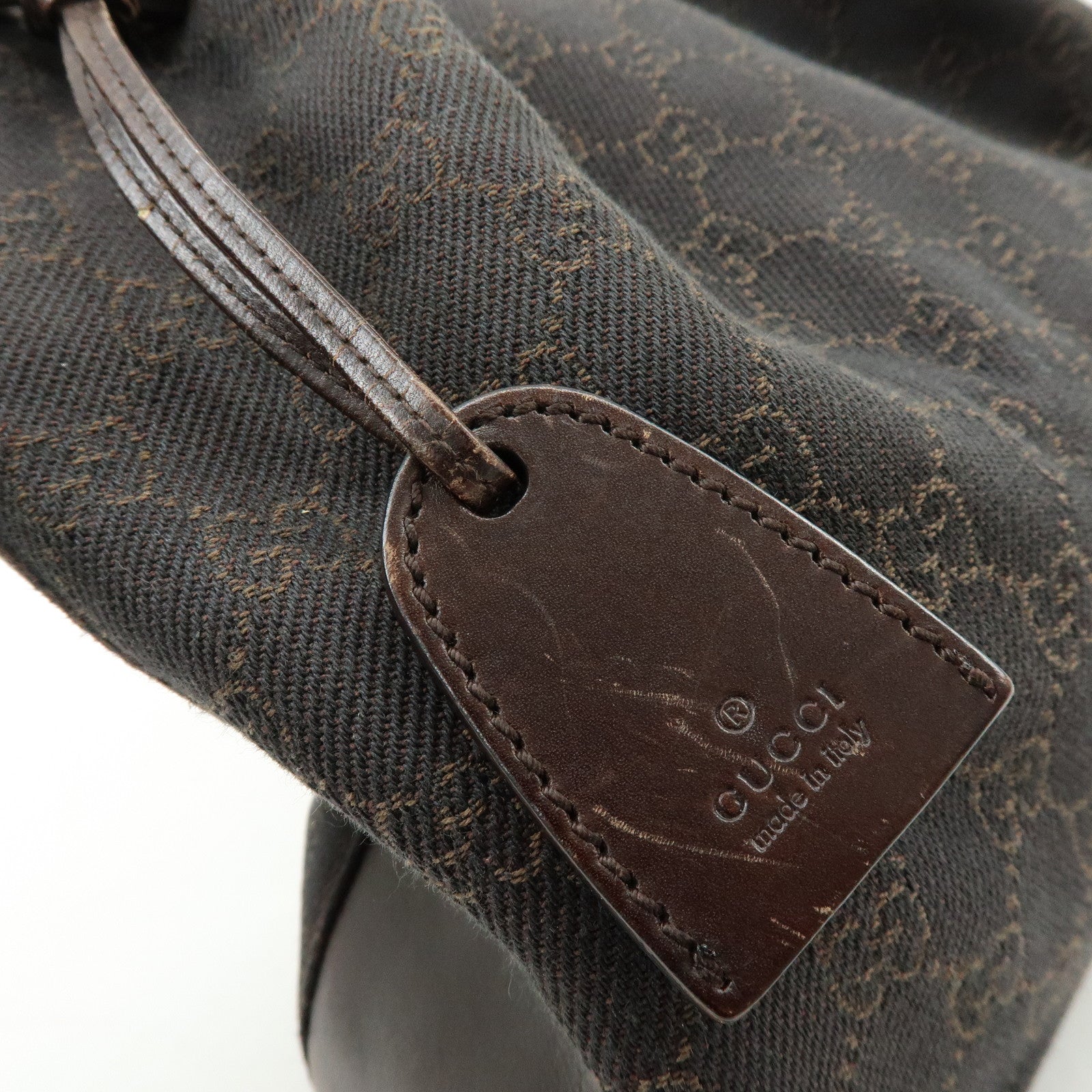 GUCCI GG Monogram Canvas Leather Shoulder Hand Bag Brown 101919