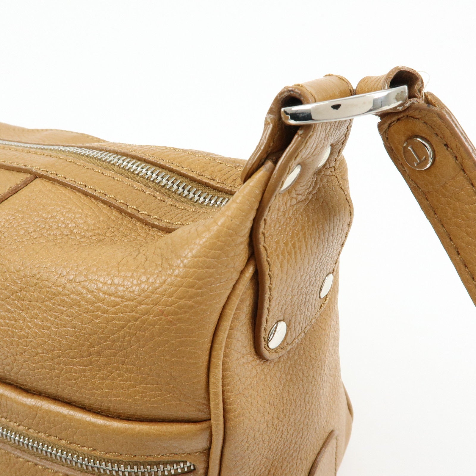 TOD'S Miky Leather Shoulder Bag Crossbody Bag Camel Light Brown